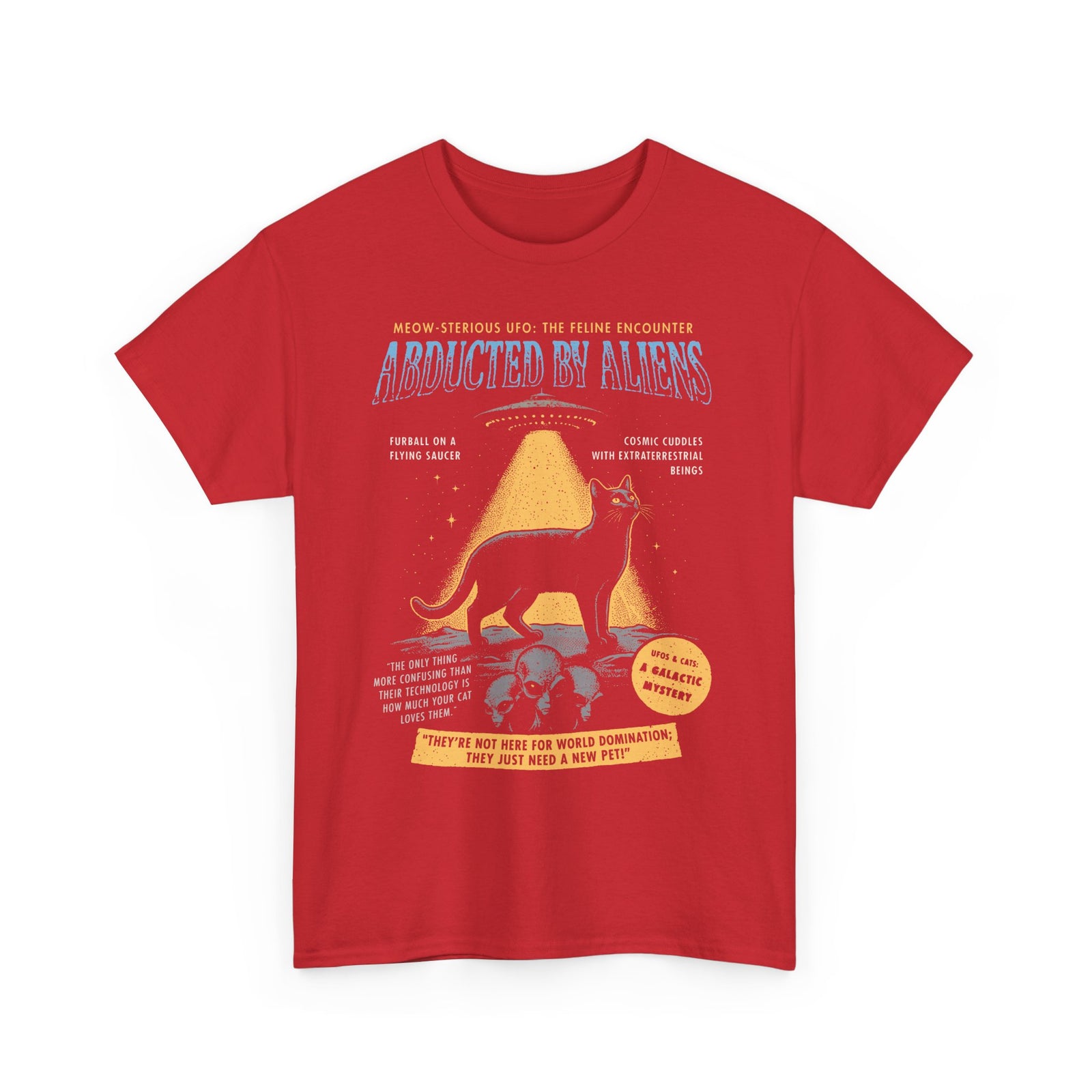 Abducted by Aliens Black Cat T-Shirt — Cute UFO Cat Tee