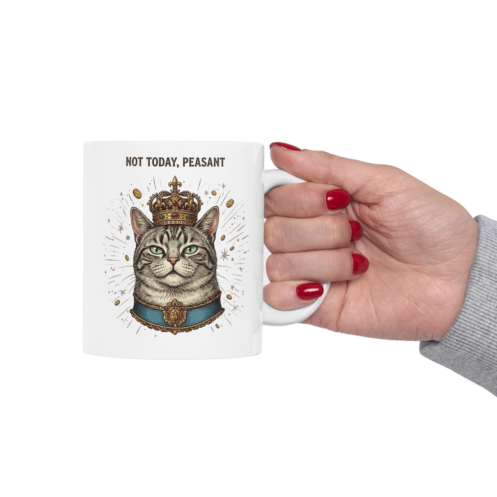 Funny Cat Ceramic Mug — "Not Today" Graphic Mug