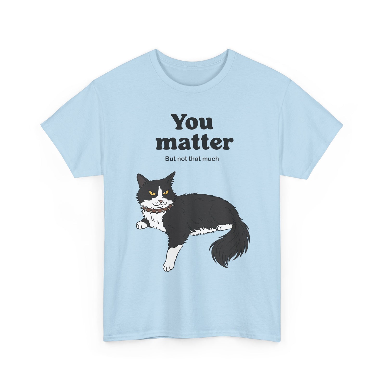 You Matter But Not That Much T-Shirt — Funny Sarcastic Tuxedo Cat Graphic Tee