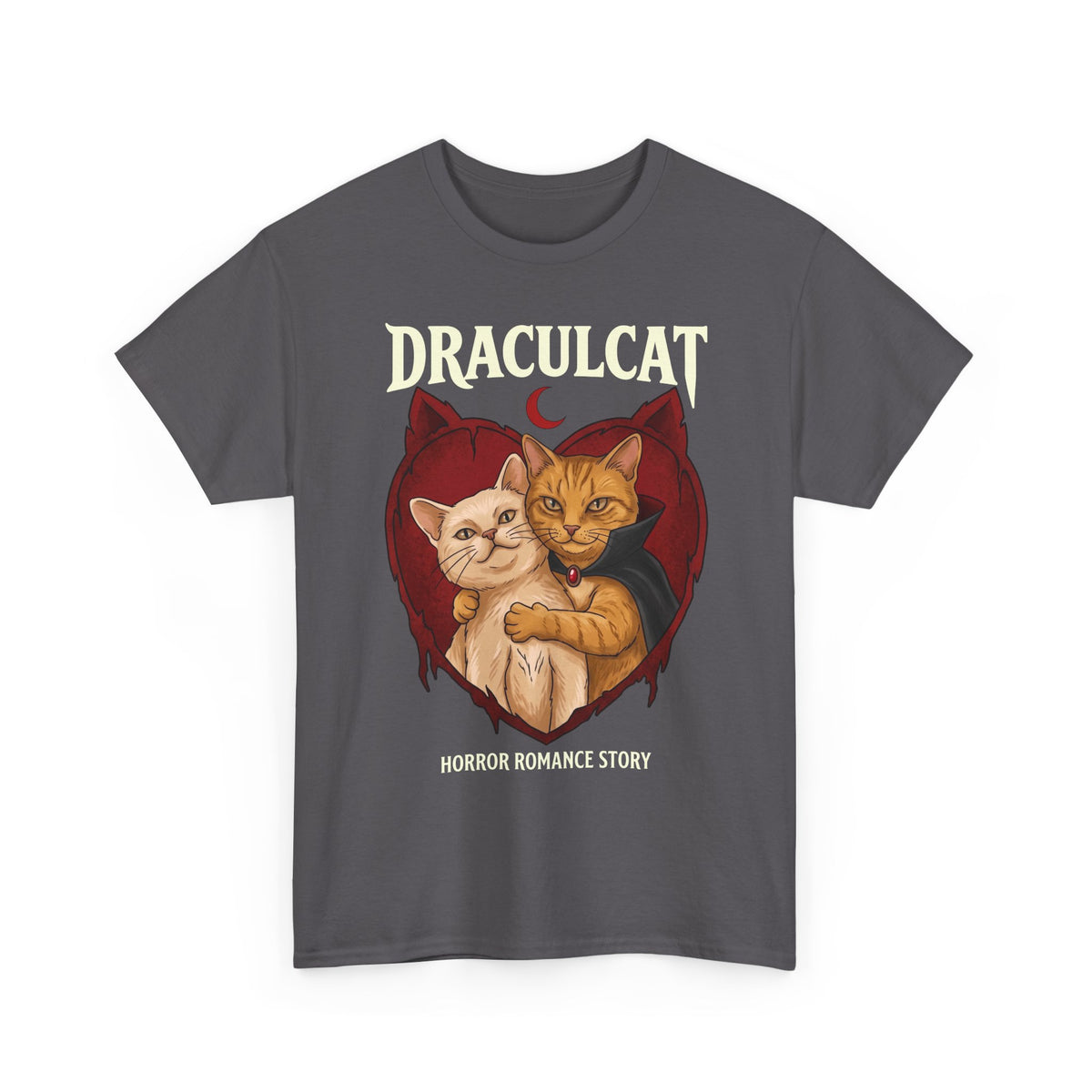 Draculcat Tee – Horror Romance Cat Graphic T-Shirt