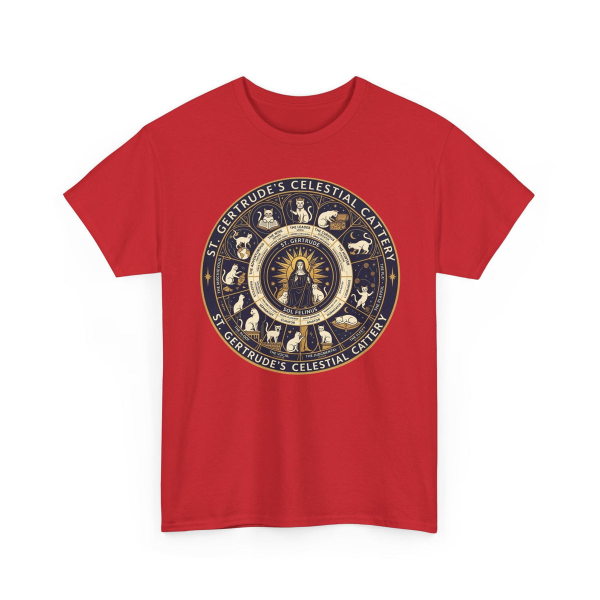 Saint Gertrude Gothic Cat Zodiac T-Shirt