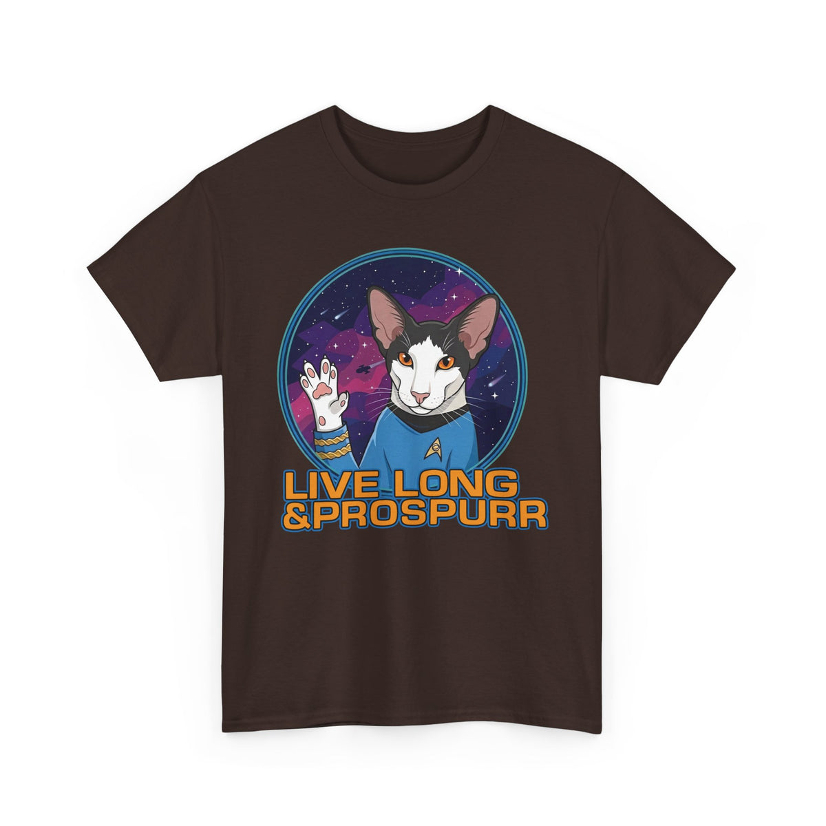 Sci‑Fi Cat 'Live Long Prospurr' T-Shirt