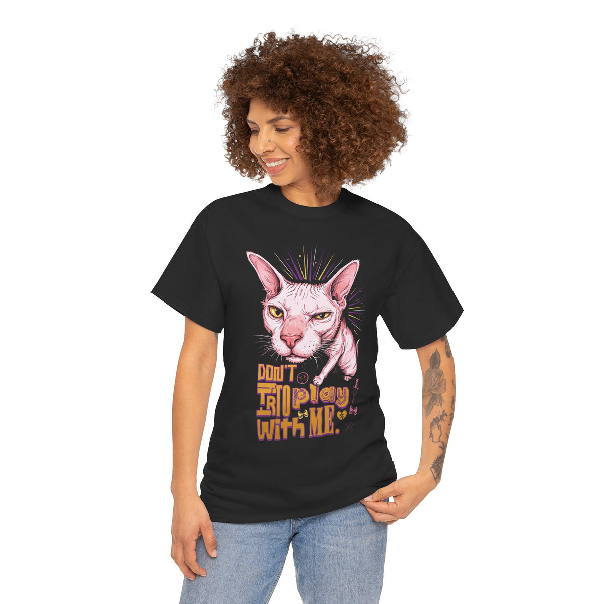 Don't Try To Play With Me T-Shirt — Funny Angry Sphynx Cat Graphic Tee