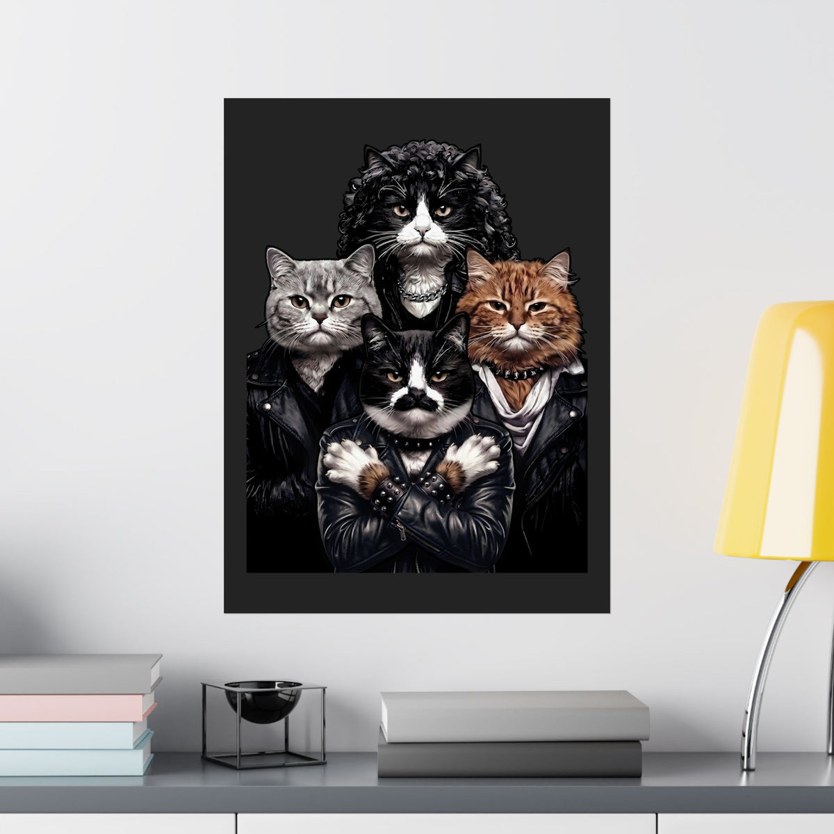 Bohemian Catsody Poster — Retro 80s Hard Rock Feline Band Parody