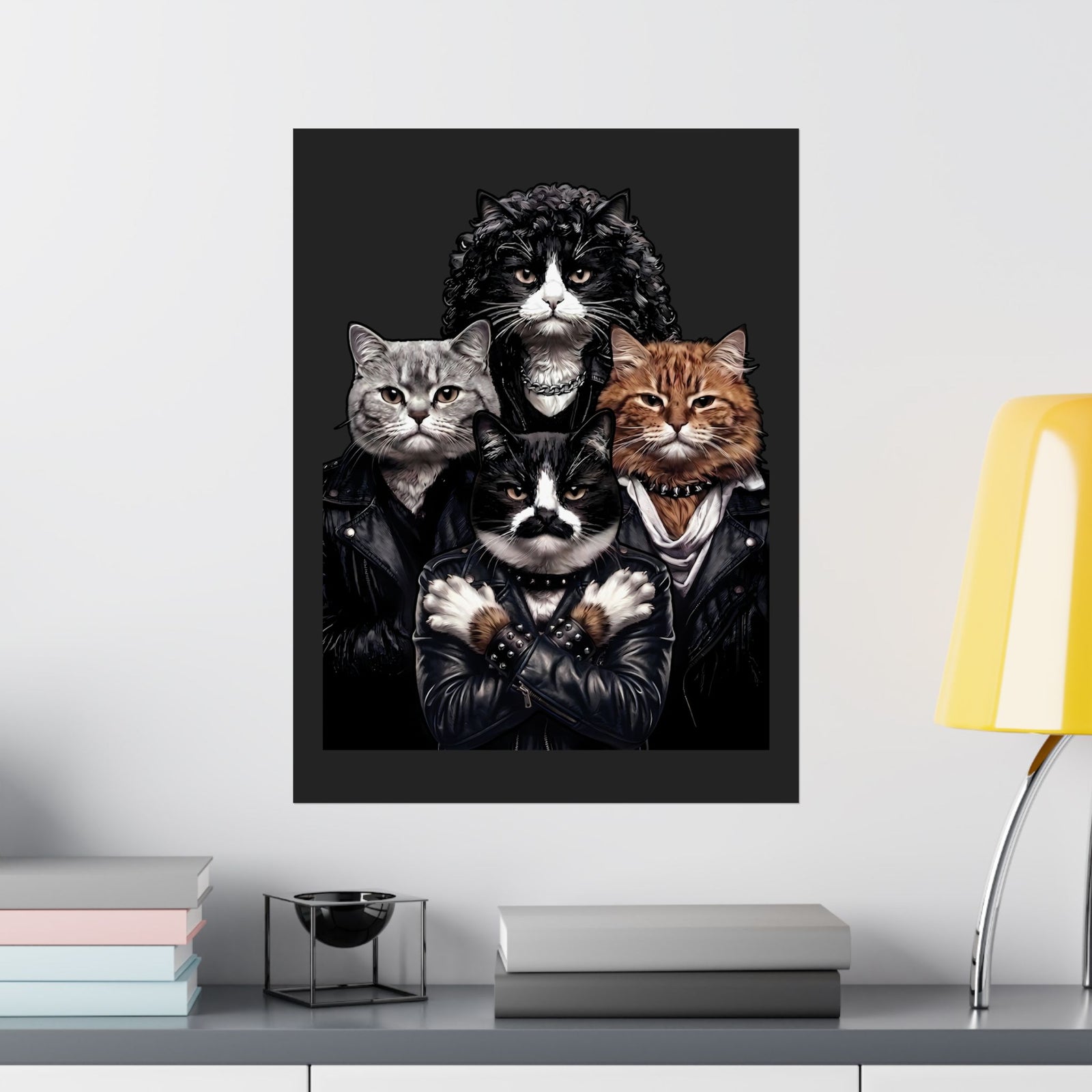 Bohemian Catsody Poster — Retro 80s Hard Rock Feline Band Parody