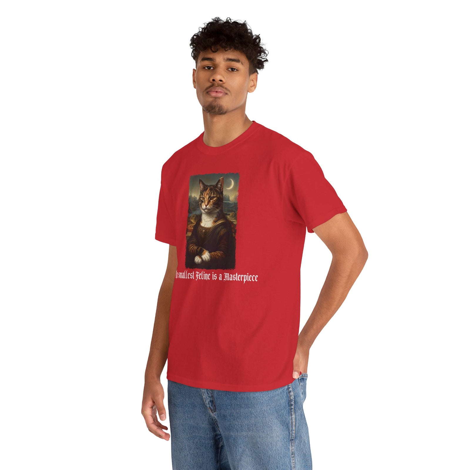 Funny Cat T-Shirt — "The Smallest Feline Is a Masterpiece"