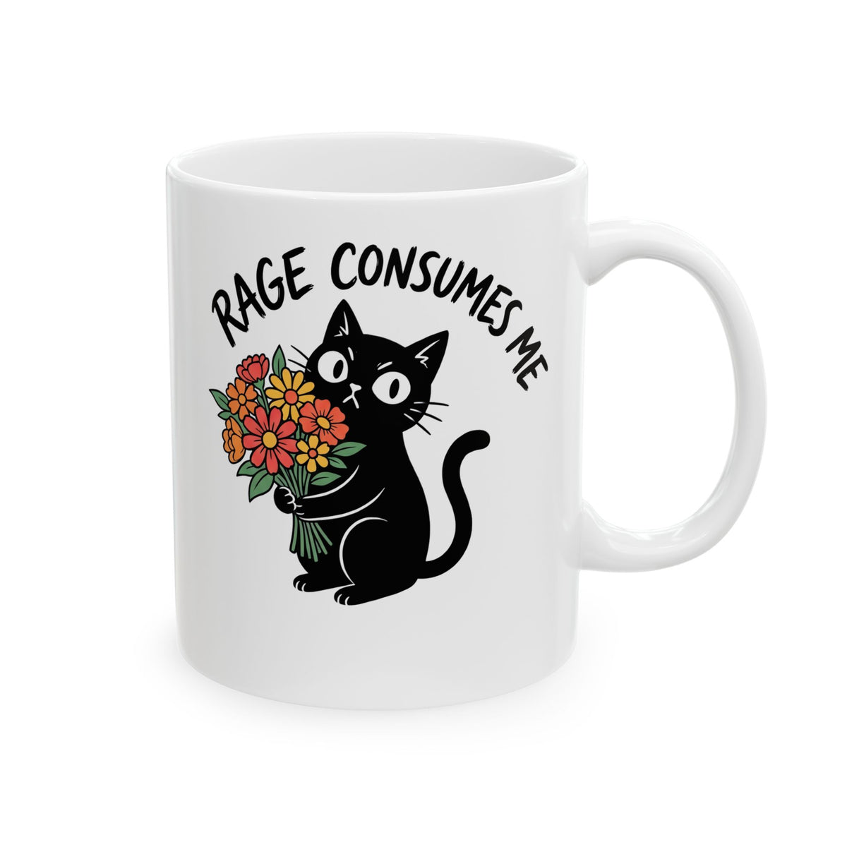 Rage Consumes Me Cat Ceramic Mug