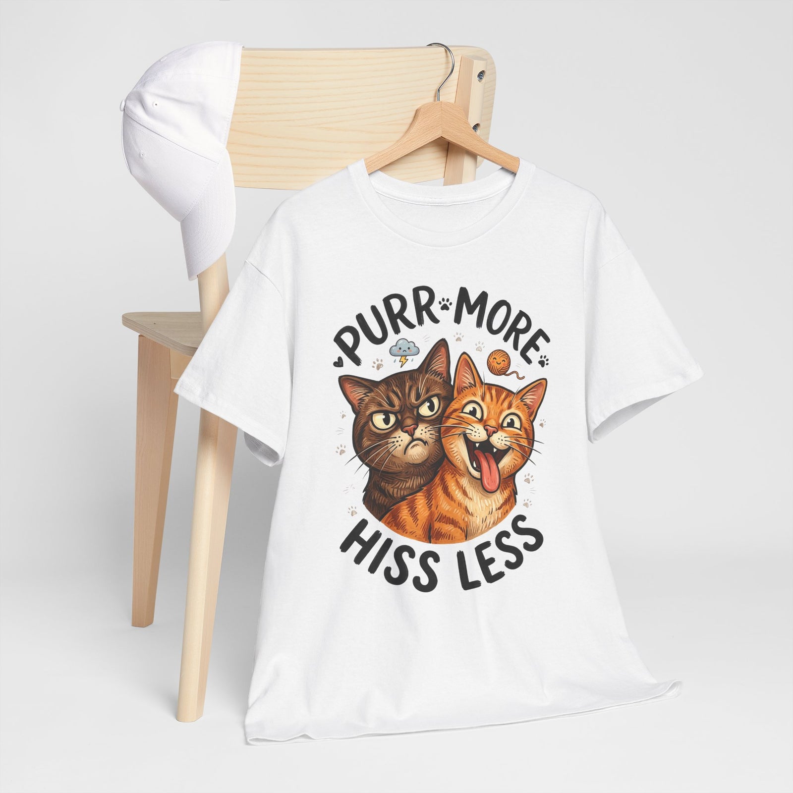 Purr More Hiss Less Cat T-Shirt