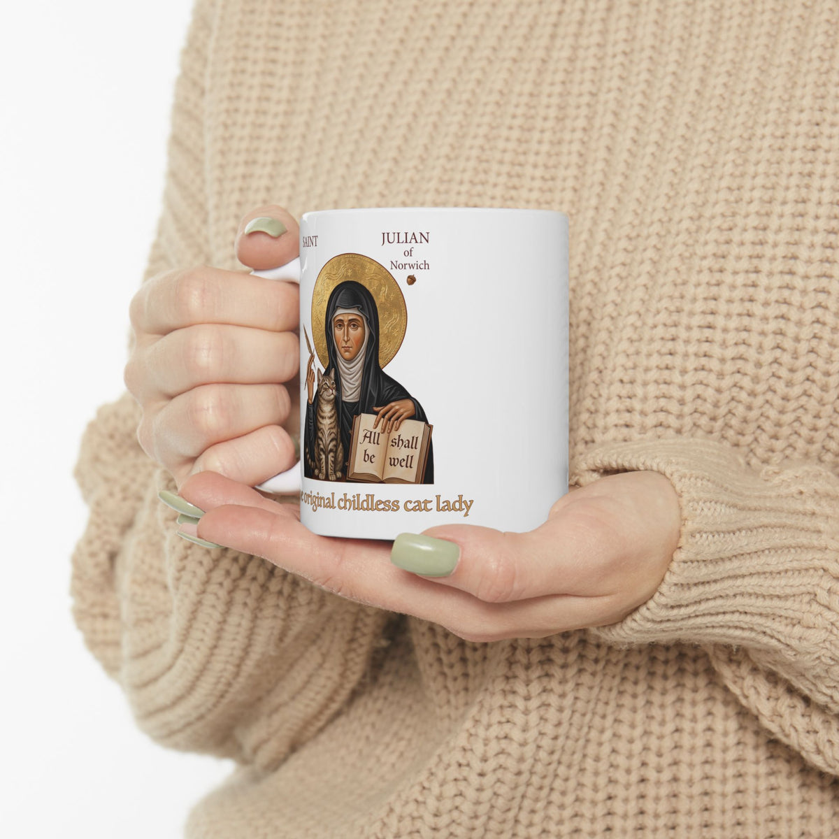 Saint Julian of Norwich Cat Lady Ceramic Mug — The Original Childless Cat Lady