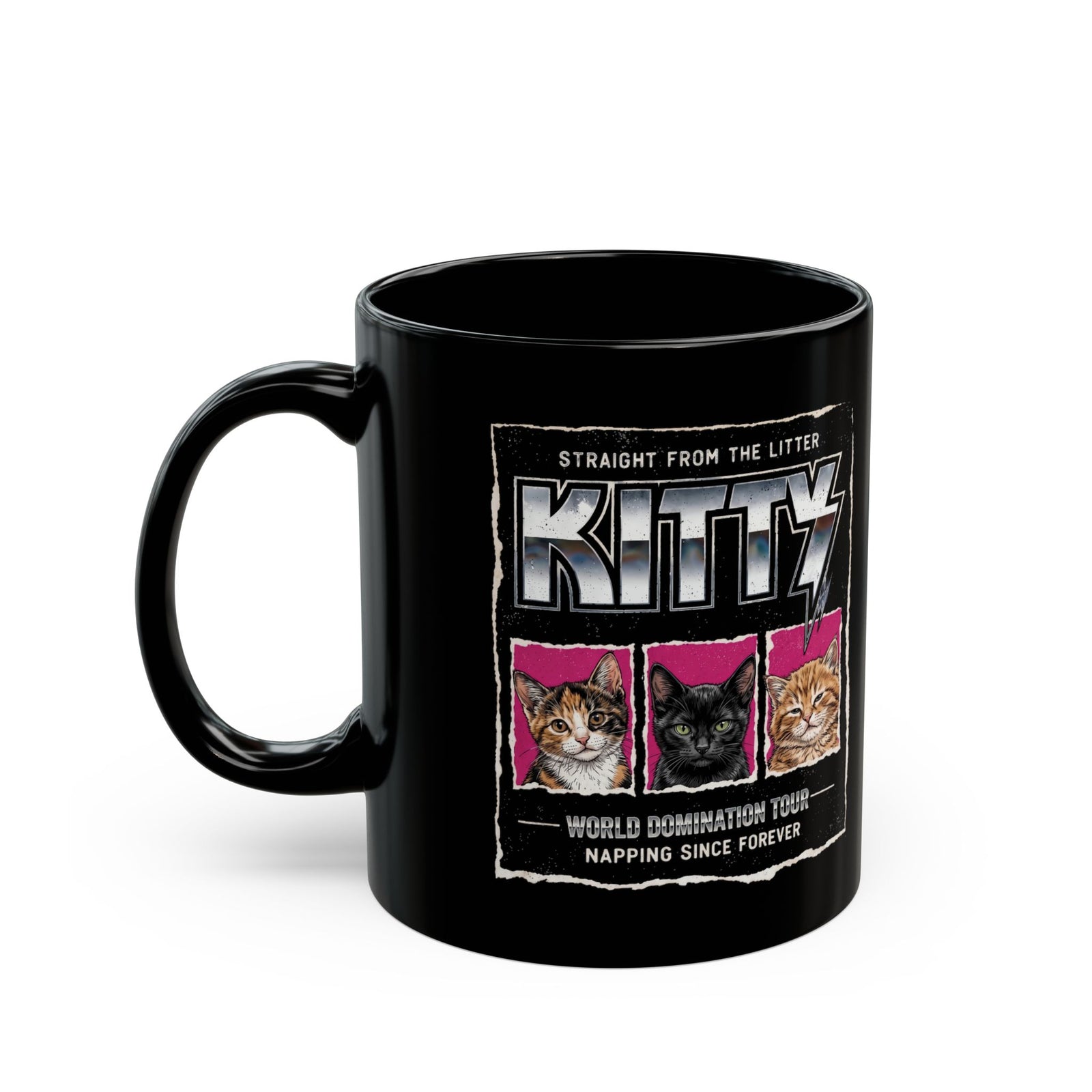 Straight From the Litter Kitty Black Mug Funny Cat Lover Mug