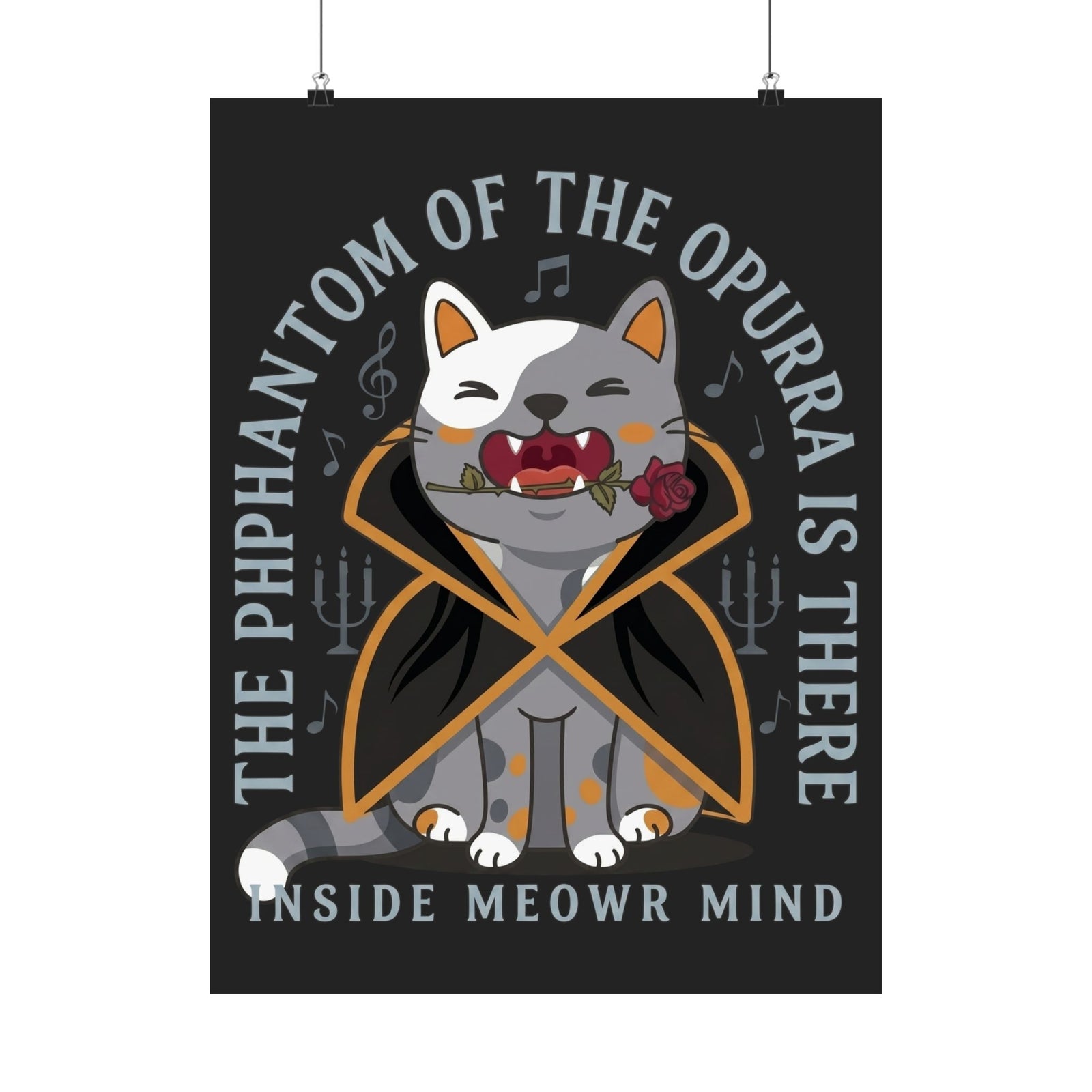 Phantom of the Opurra Poster — Cat Musical Parody Poster