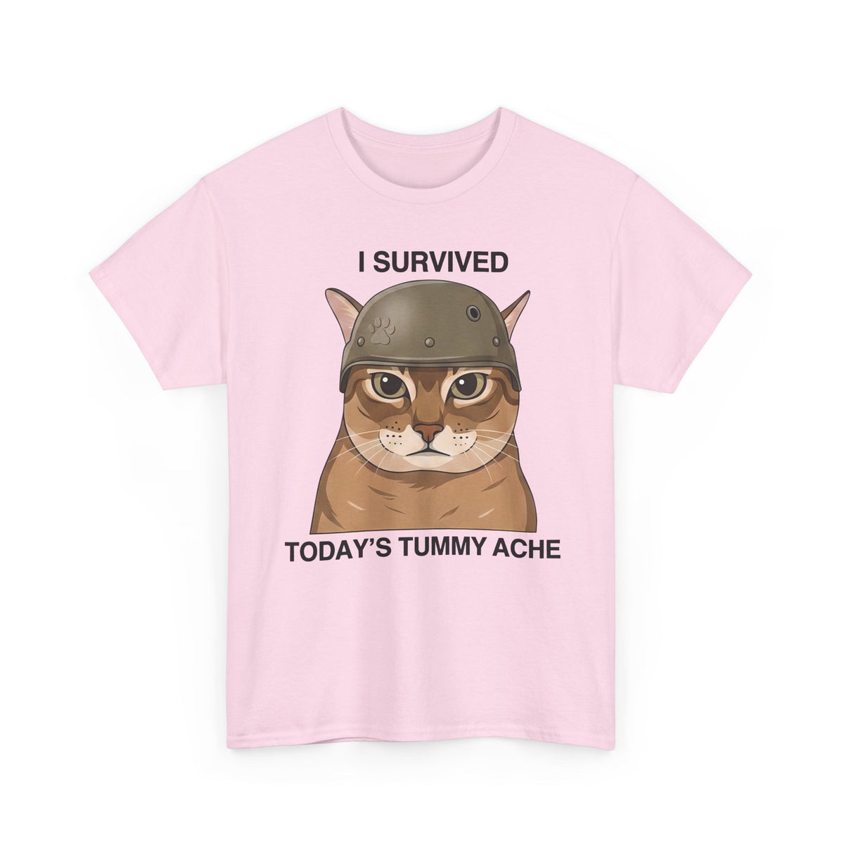 I Survived Today's Tummy Ache T-Shirt — Funny Novelty Tee for Moms, Kids & Caregivers