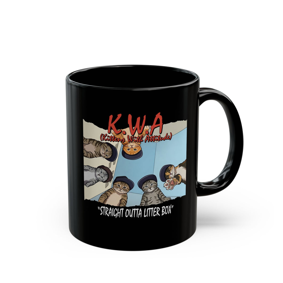Kittens With Attitude Black Mug
