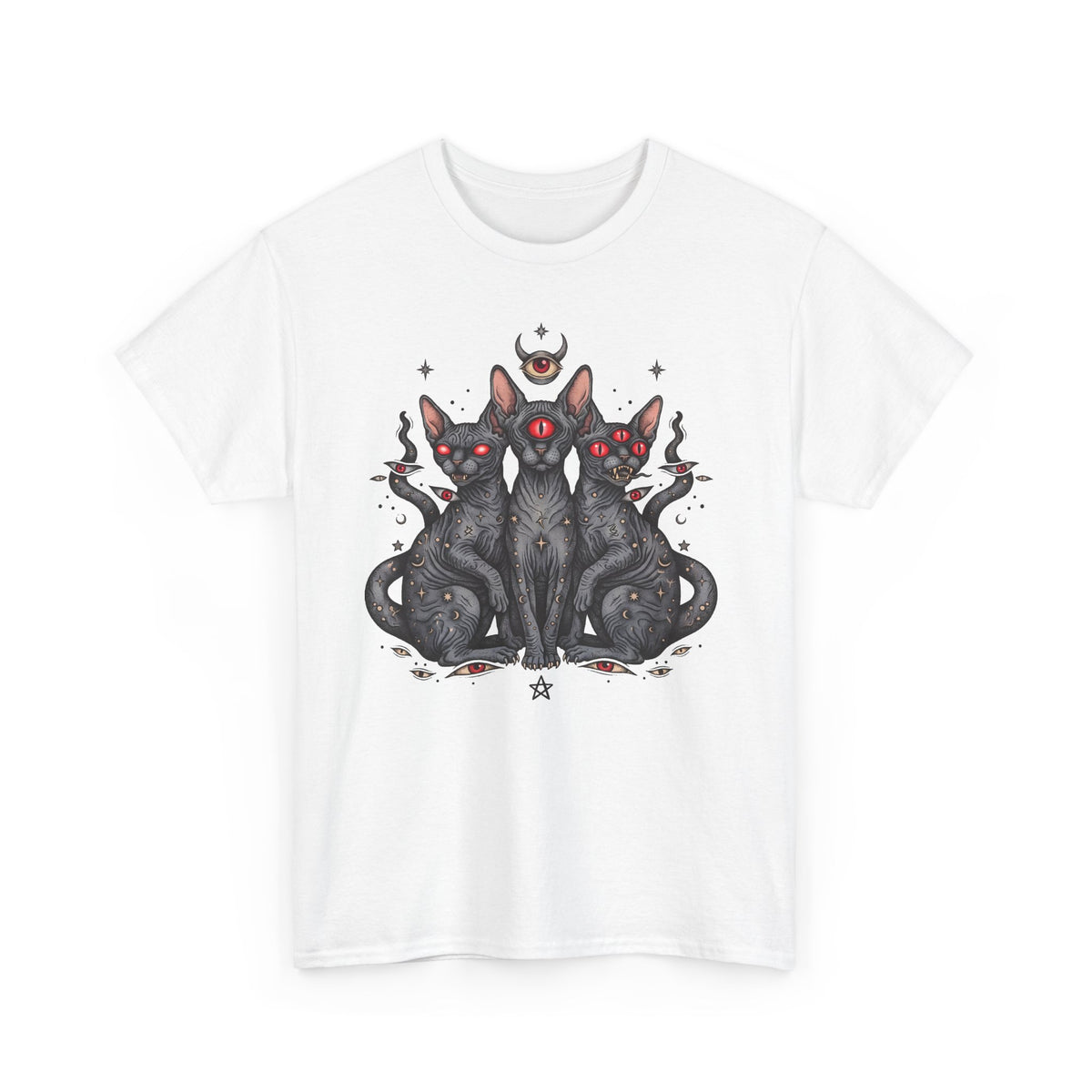 Occult Sphynx Trinity Shirt — Gothic Esoteric Hairless Cat T-Shirt