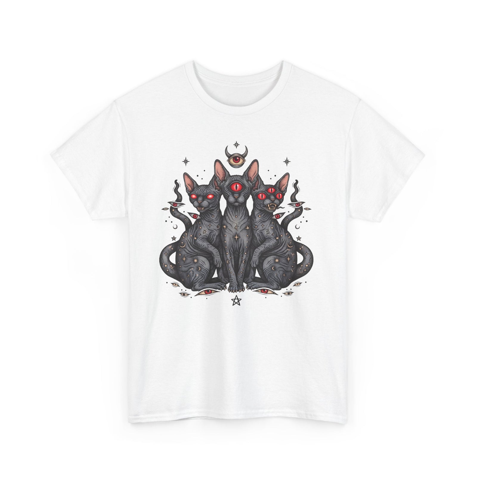 Occult Sphynx Trinity Shirt — Gothic Esoteric Hairless Cat T-Shirt