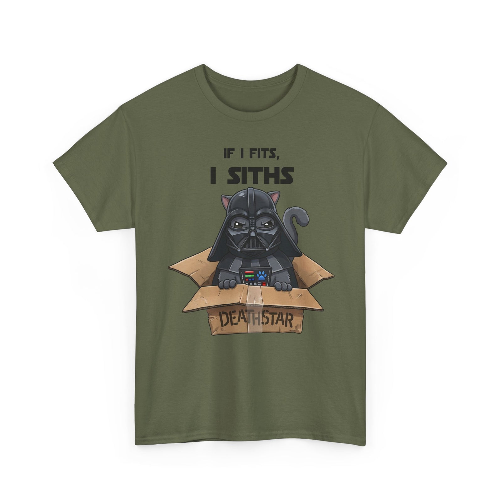Space Villain Kitten Retro Galaxy Cat T-Shirt Funny Cat in Box Graphic Tee
