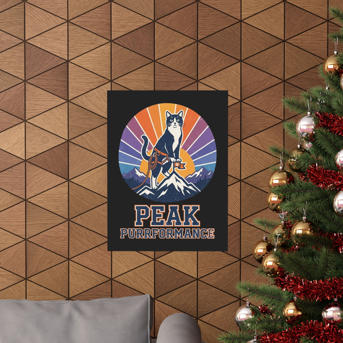 Cat Hiking Poster — "Peak Purformance" Outdoor Adventure Poster
