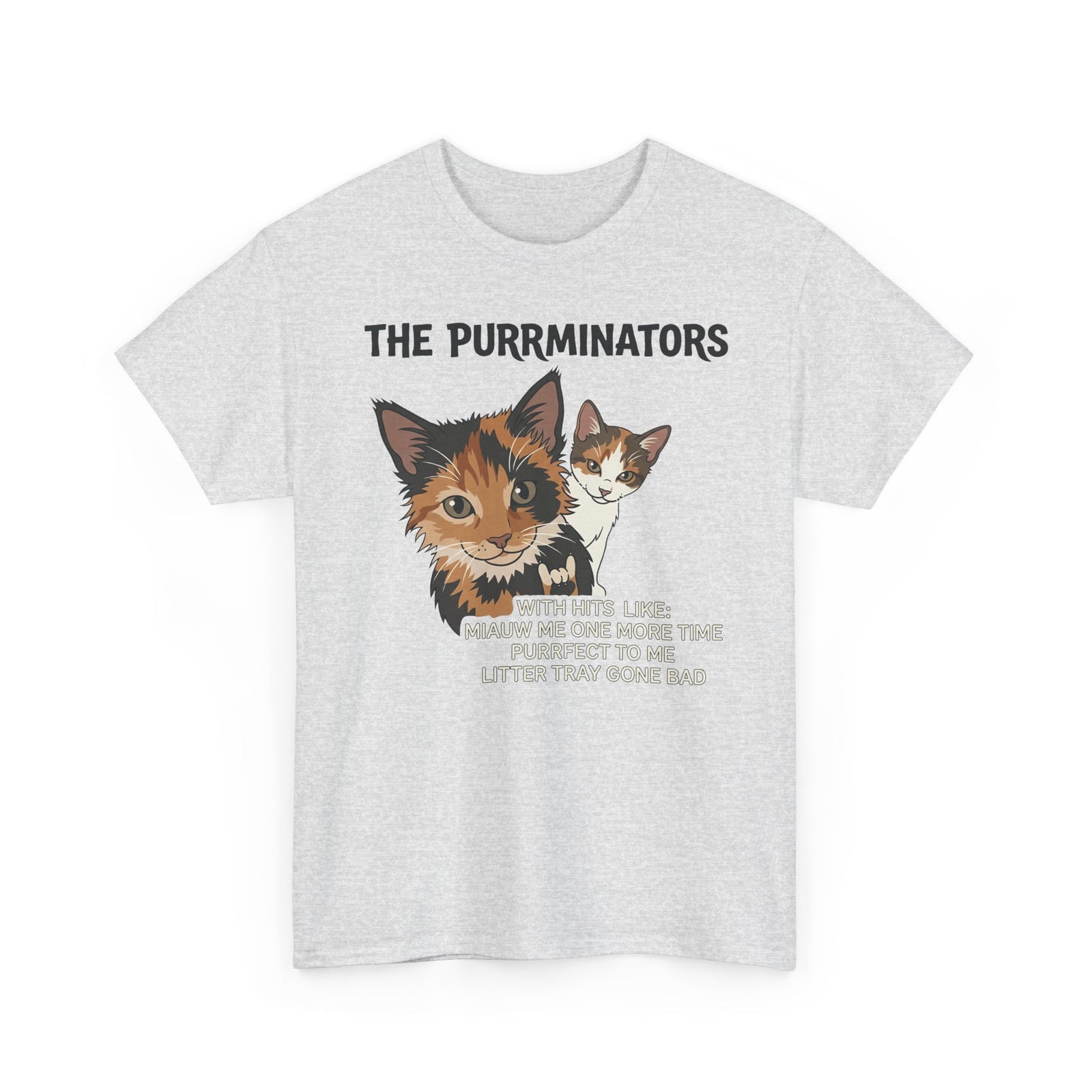 Cat Band Tee — "The Purrminators" Graphic T-Shirt