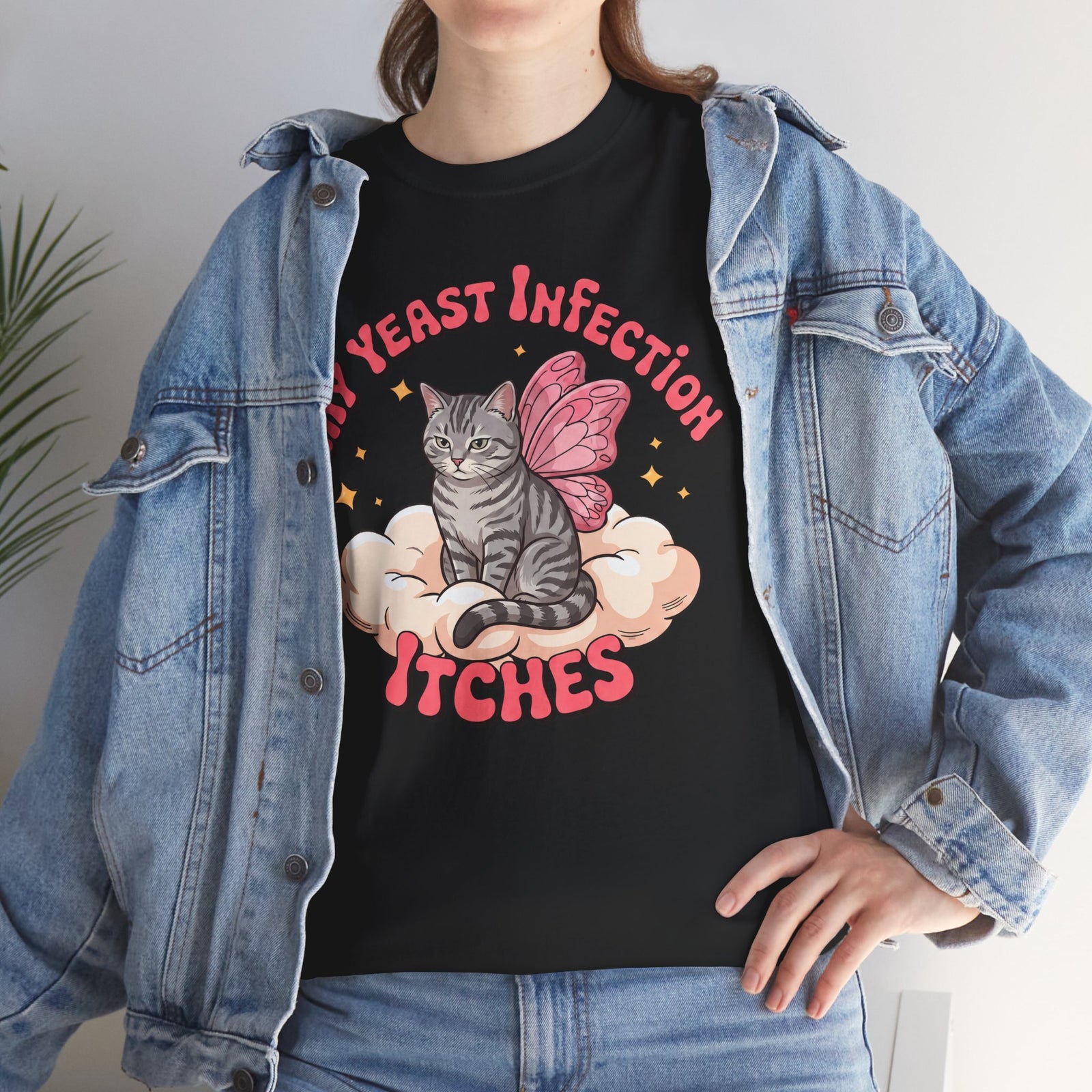 My Yeast Infection Itches T-Shirt — Funny Fairy Cat Retro Meme Tee