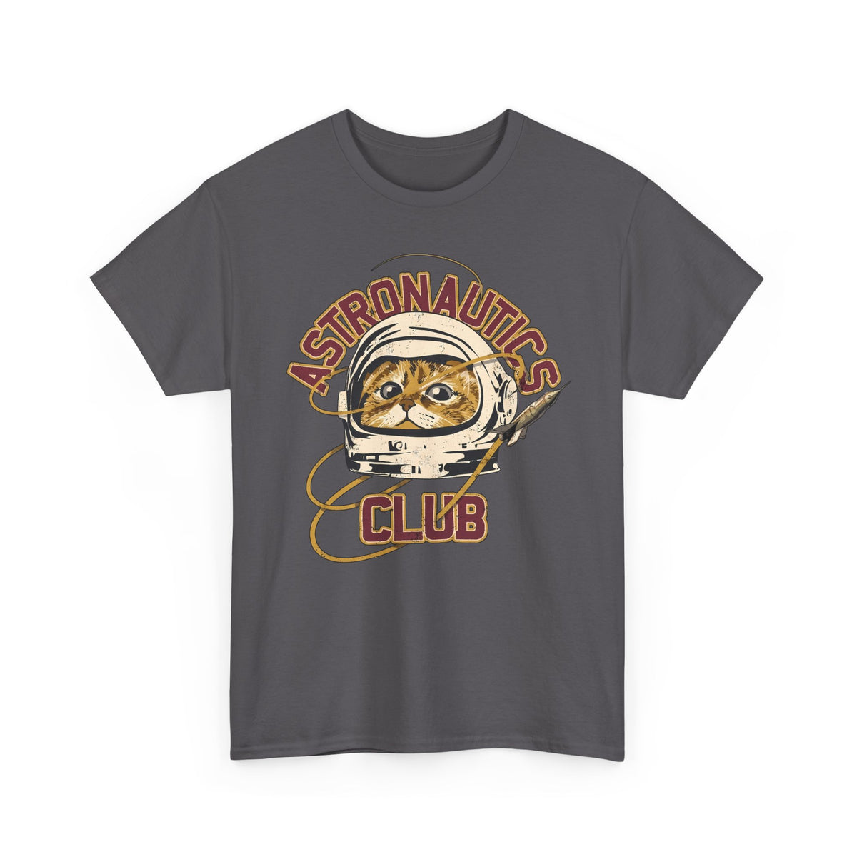 Astronautics Club T-Shirt — Retro Space Cat Astronaut Graphic Tee