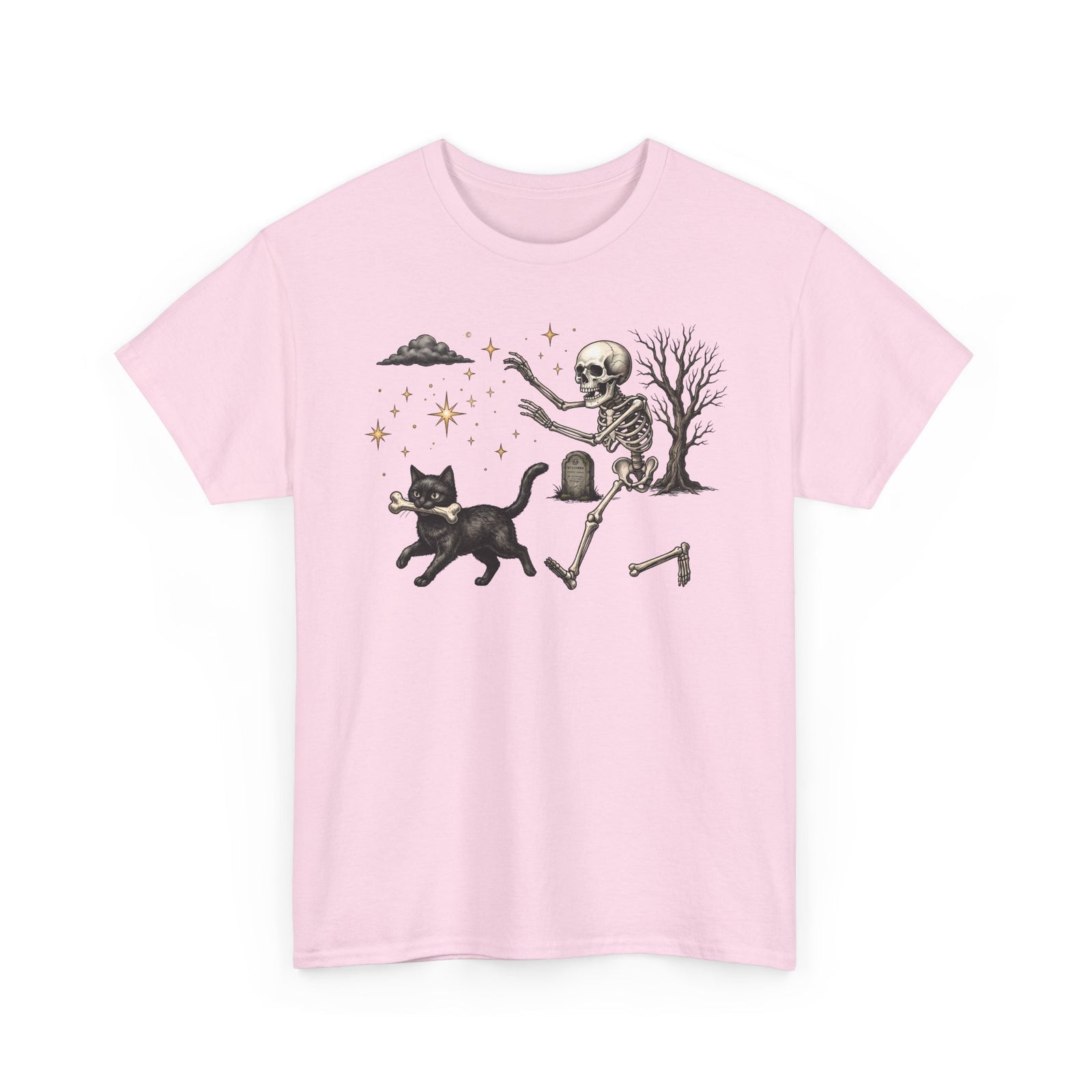The Great Bone Robbery Black Cat Skeleton Shirt — Funny Spooky Halloween T-Shirt