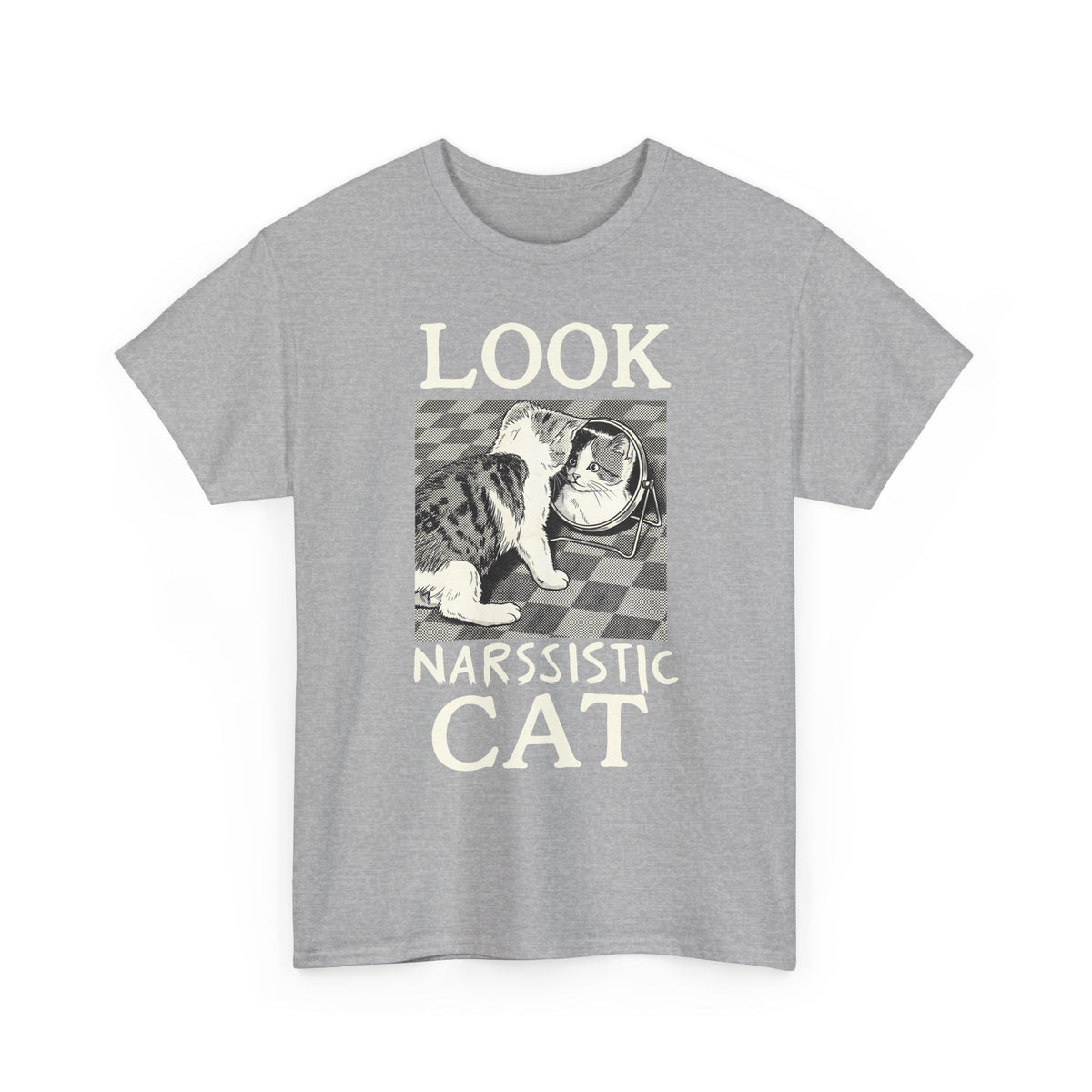 Look Narssistic Cat T-Shirt — Funny Mirror Reflection Tabby Tee