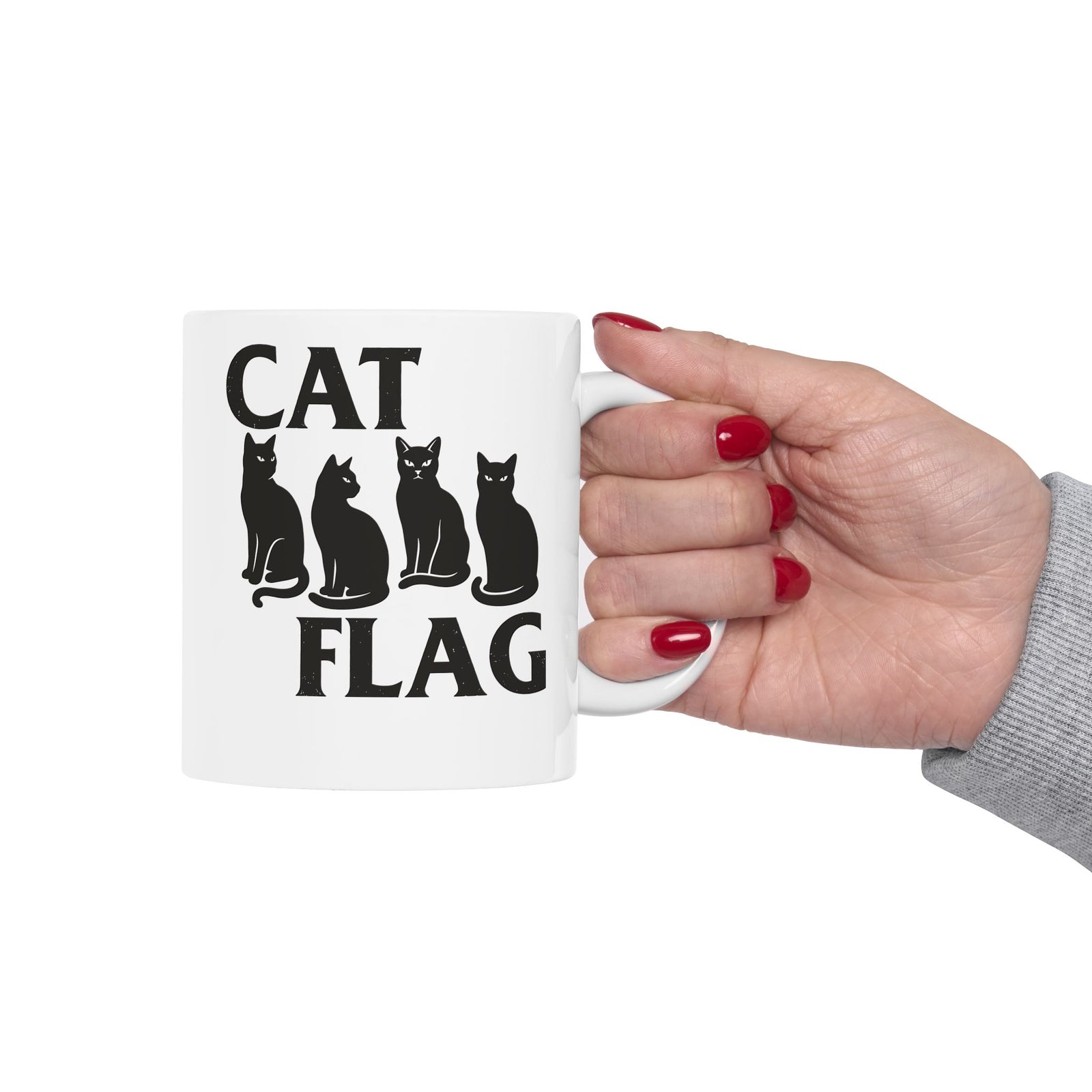 Cat Flag Ceramic Mug Feline Graphic Mug