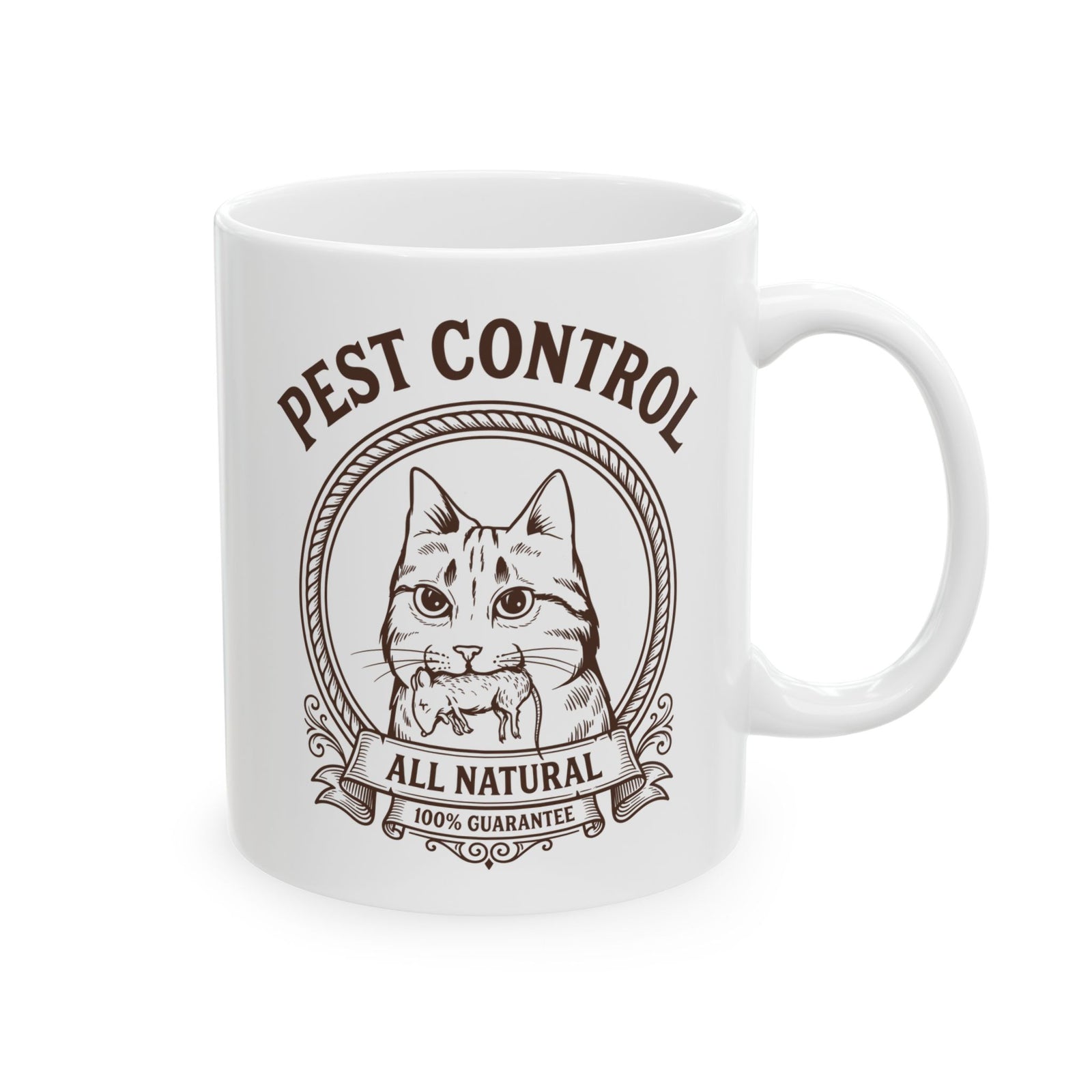 All Natural Pest Control – Funny Cat Ceramic Mug