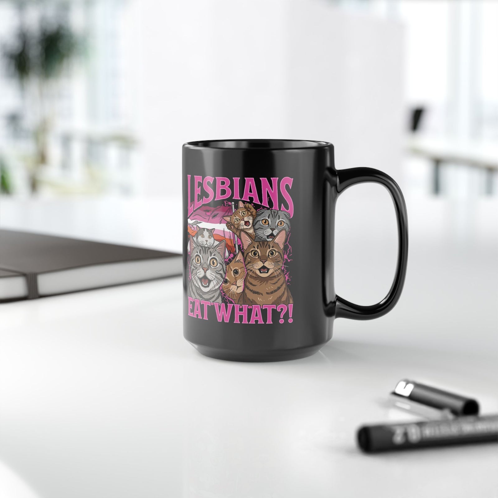 Funny Cat Pride Black Mug