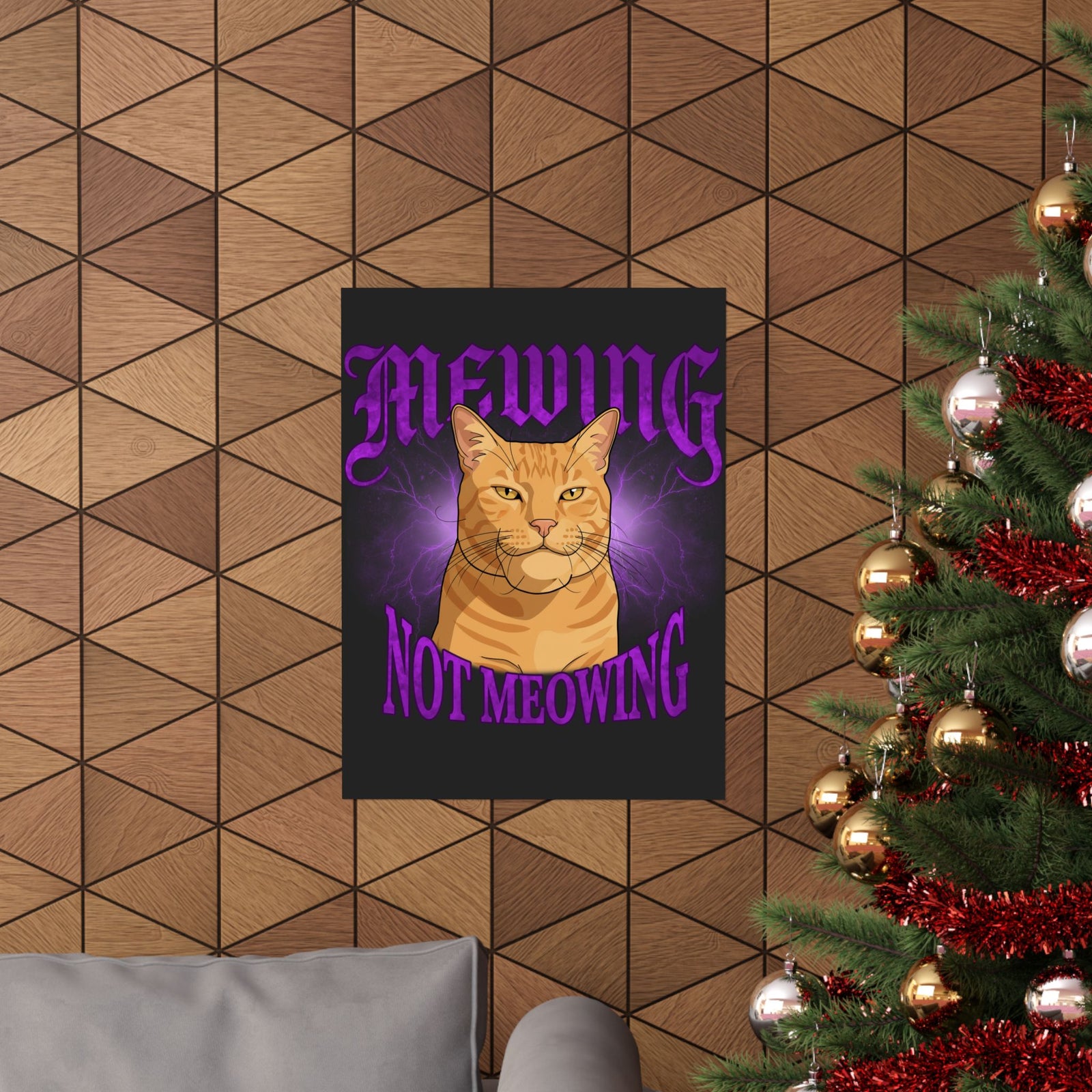 Mewing Not Meowing Cat Poster