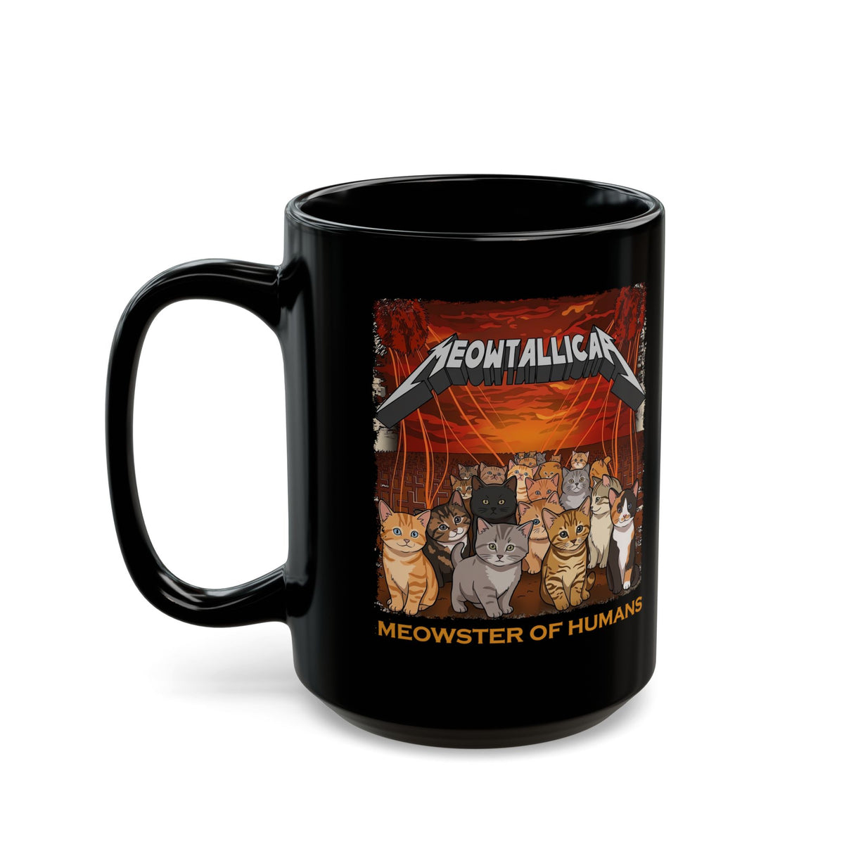 Meowster of Humans Cat Black Mug