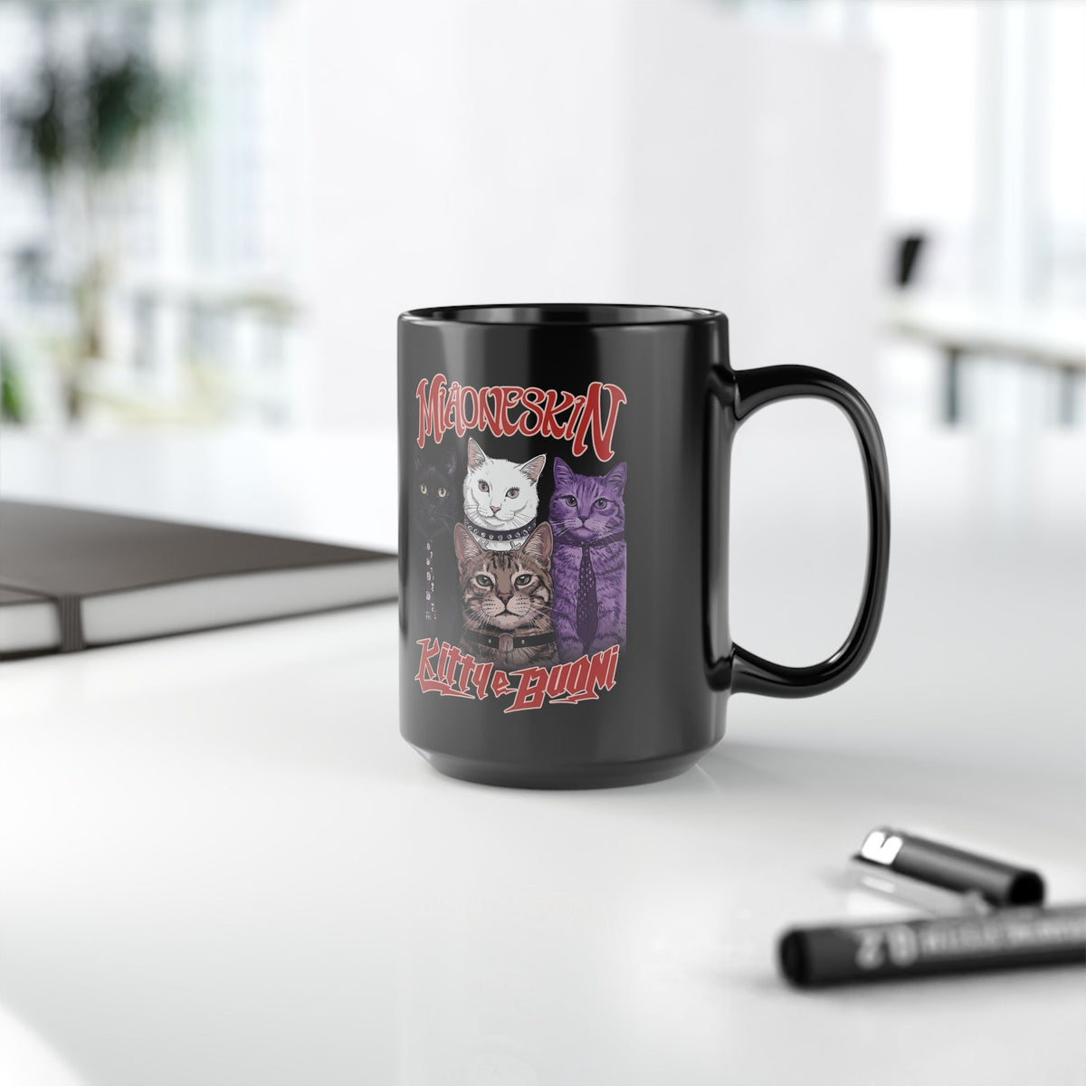 MIAONESKIN Kitty e Buon Black Mug