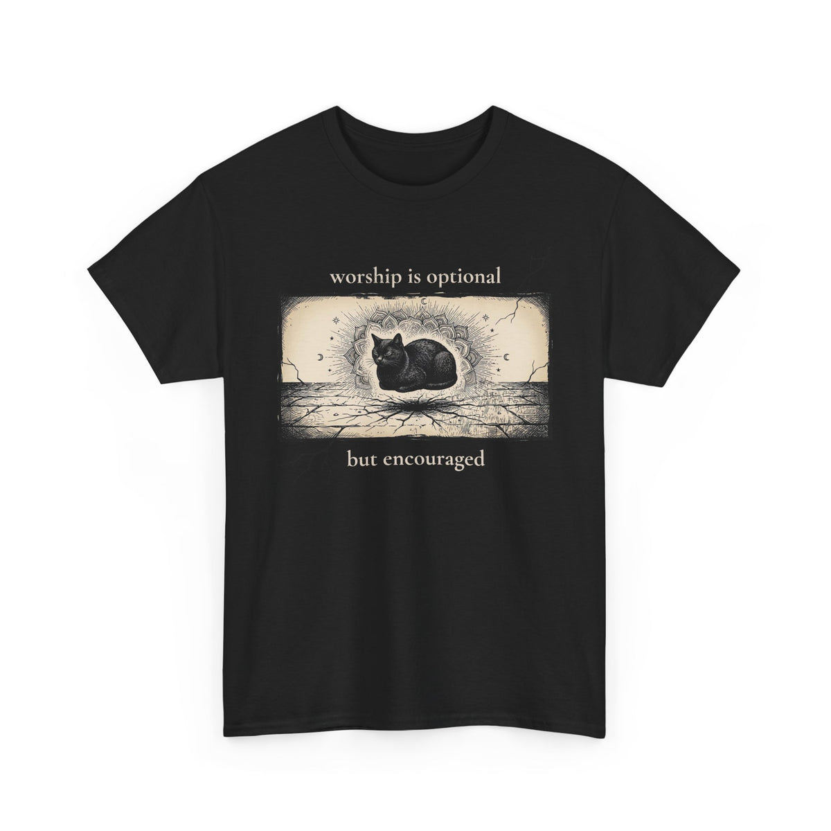 Worship Is Optional But Encouraged Cat T-Shirt