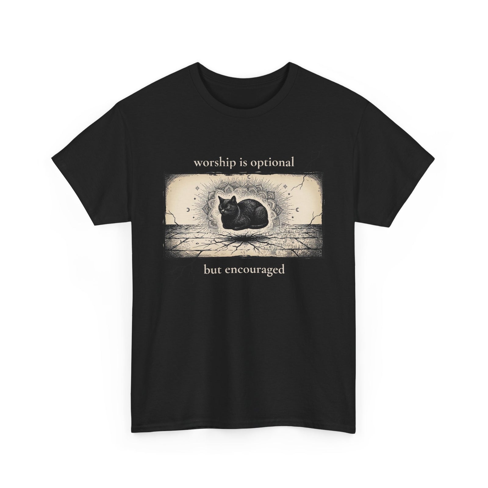 Worship Is Optional But Encouraged Cat T-Shirt