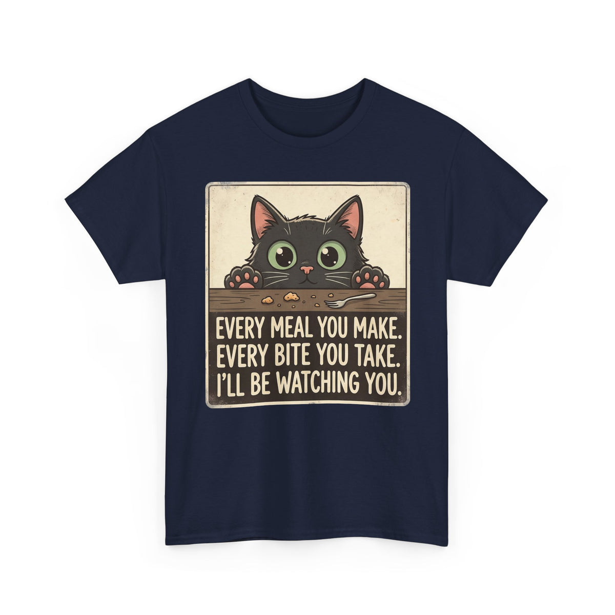 Cute Stalker Cat Watching You T-Shirt — Funny Cat Lover Tee