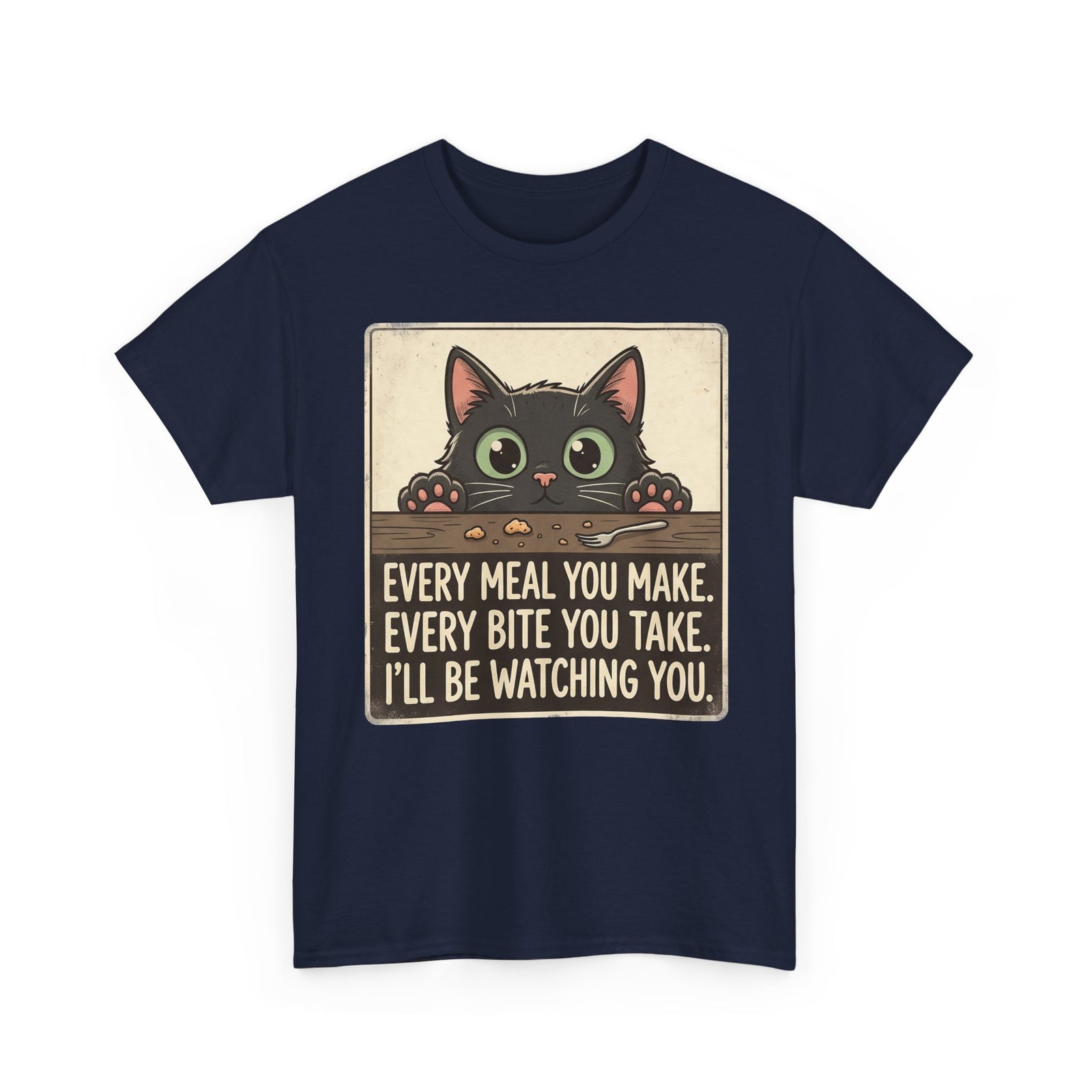 Cute Stalker Cat Watching You T-Shirt — Funny Cat Lover Tee
