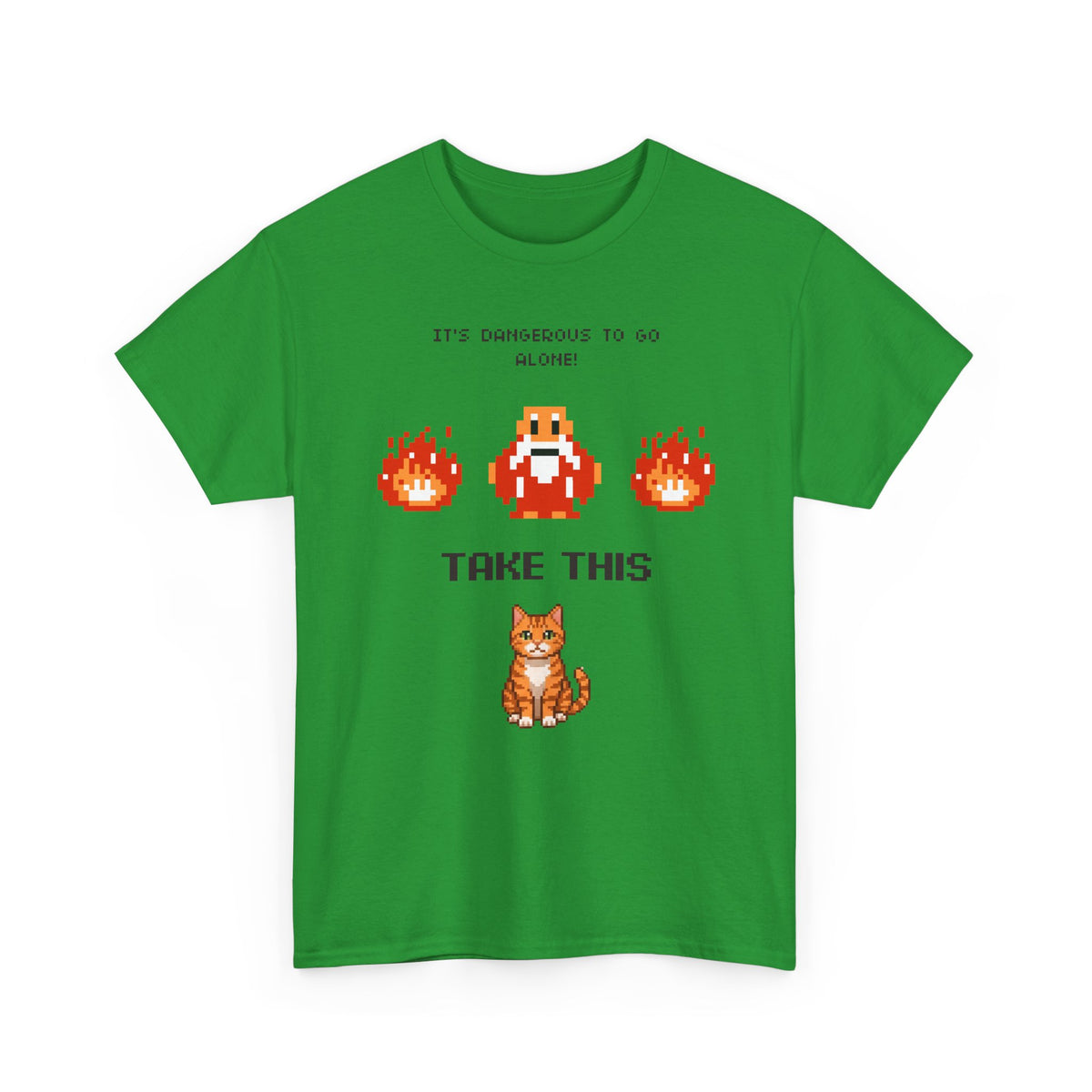 Retro Gamer Cat Shirt, It's Dangerous to Go Alone Take This Cat Tee