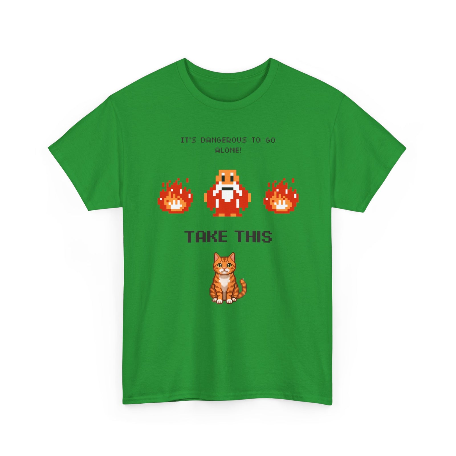 Retro Gamer Cat Shirt, It's Dangerous to Go Alone Take This Cat Tee