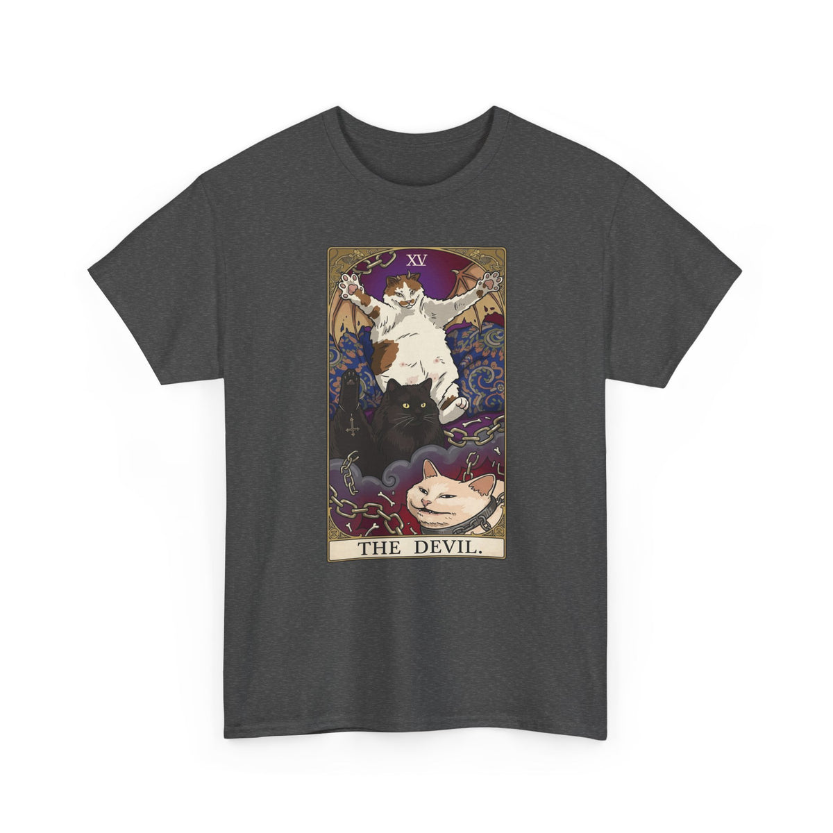 The Devil Cats Tarot T-Shirt — Mystical Cat Tarot Illustration