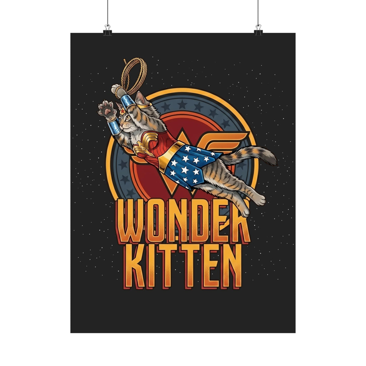 Wonder Kitten Poster — Cute Graphic Cat Poster
