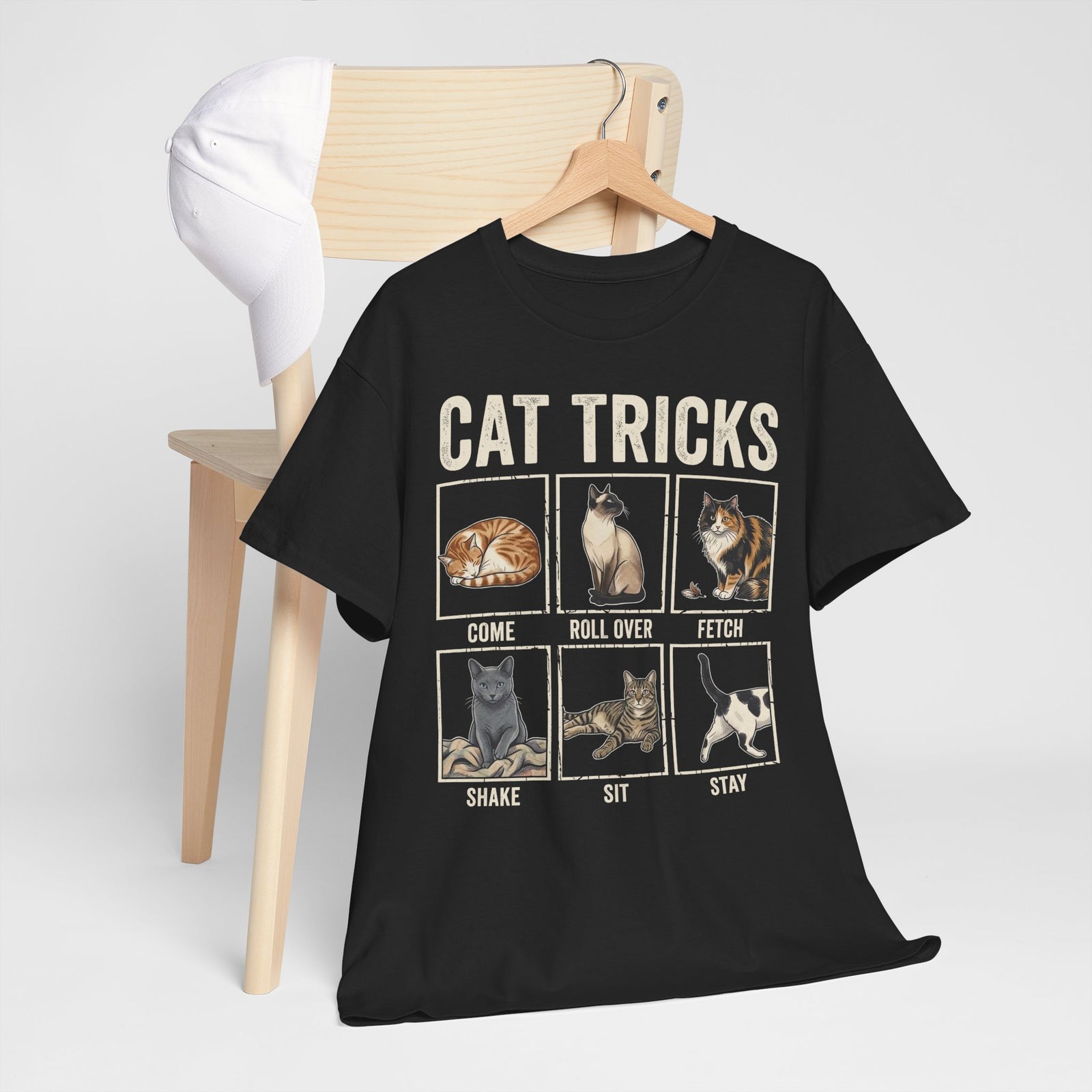 Funny Cat Tricks T-Shirt — Cute Cat Humor Tee