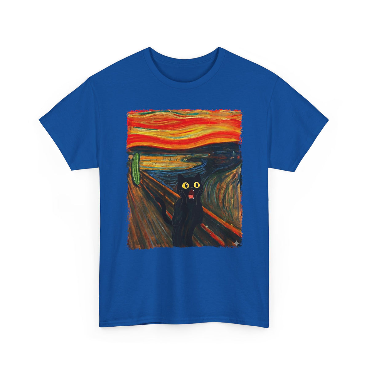 Black Cat Scream T-Shirt — Cats Scared by Cucumbers Graphic Tee