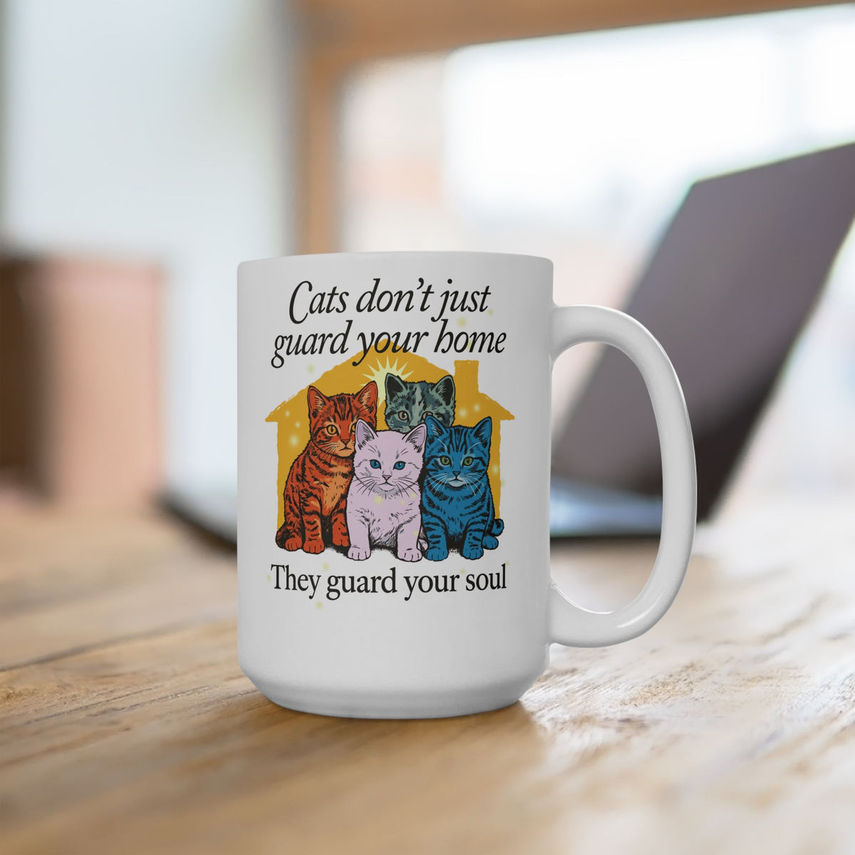 Cats Don't Just Guard Your Home Ceramic Mug — Funny Cat Lover Mug