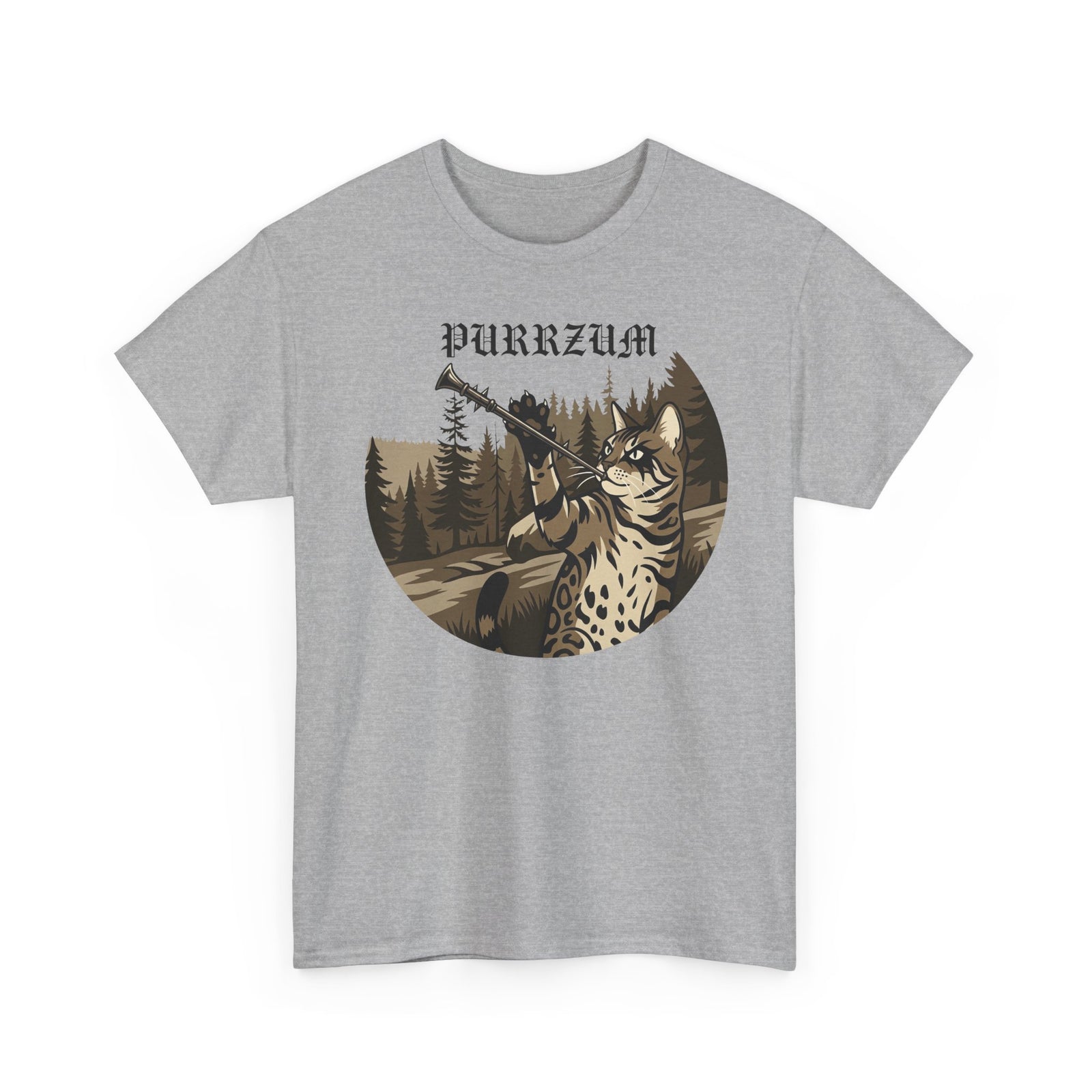 Funny Black Metal Cat Shirt | Purrzum Corpse Paint T-Shirt