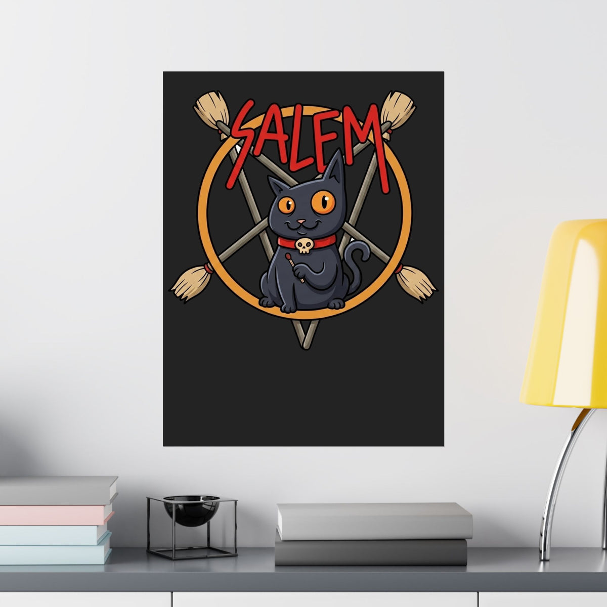 Salem Black Cat Poster — Spooky Vintage Cat Poster