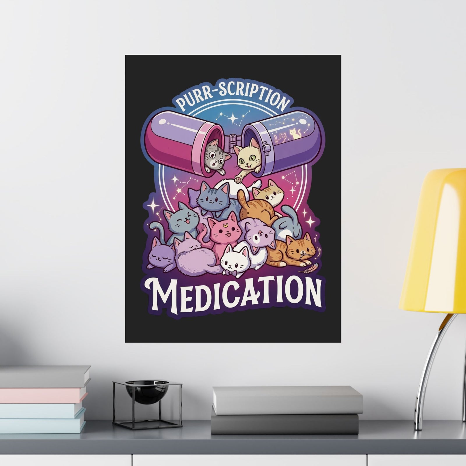 Purr‑Scription Medication Cat Poster