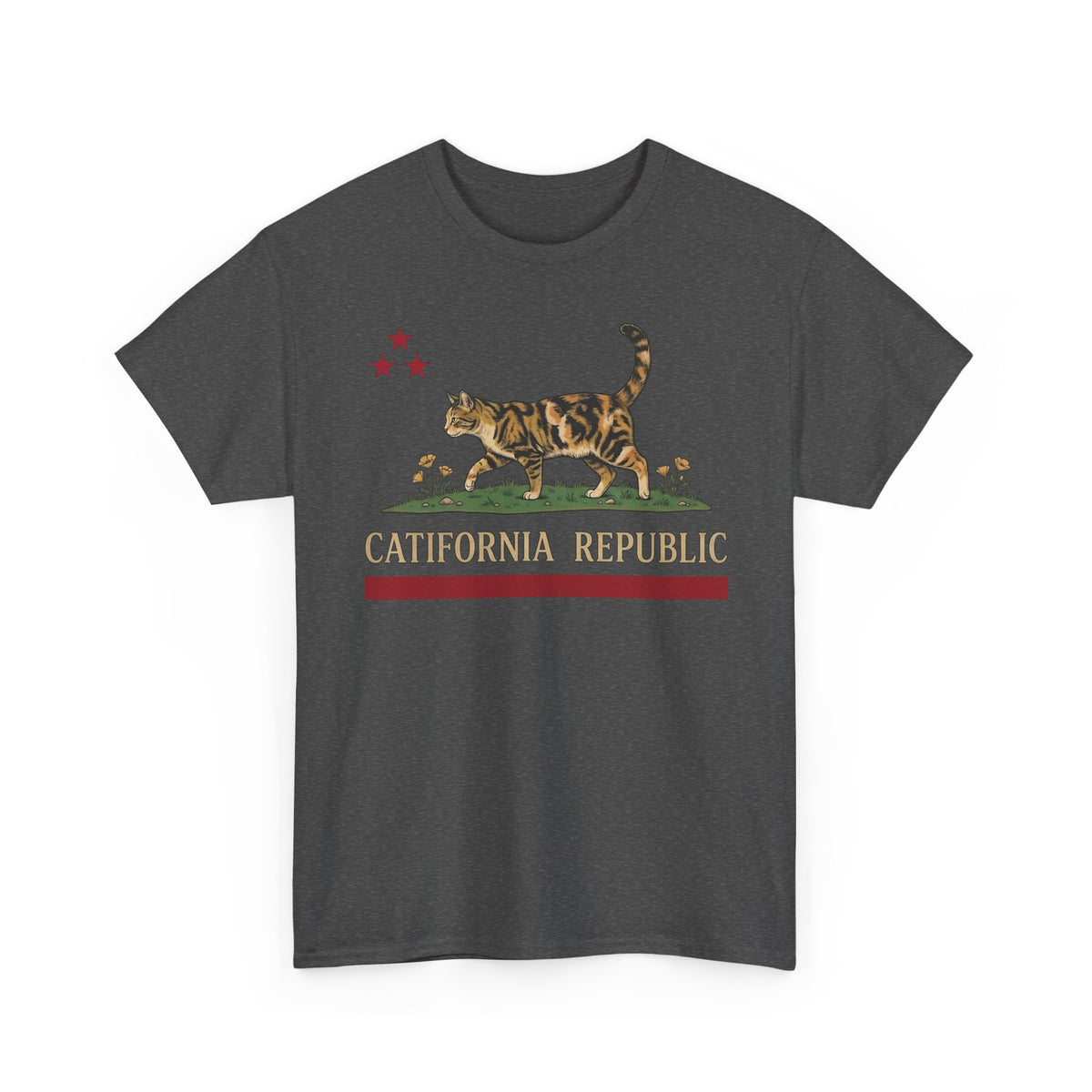 Catifornia Republic Funny Cat T-Shirt — Vintage Cali Cat Graphic Tee
