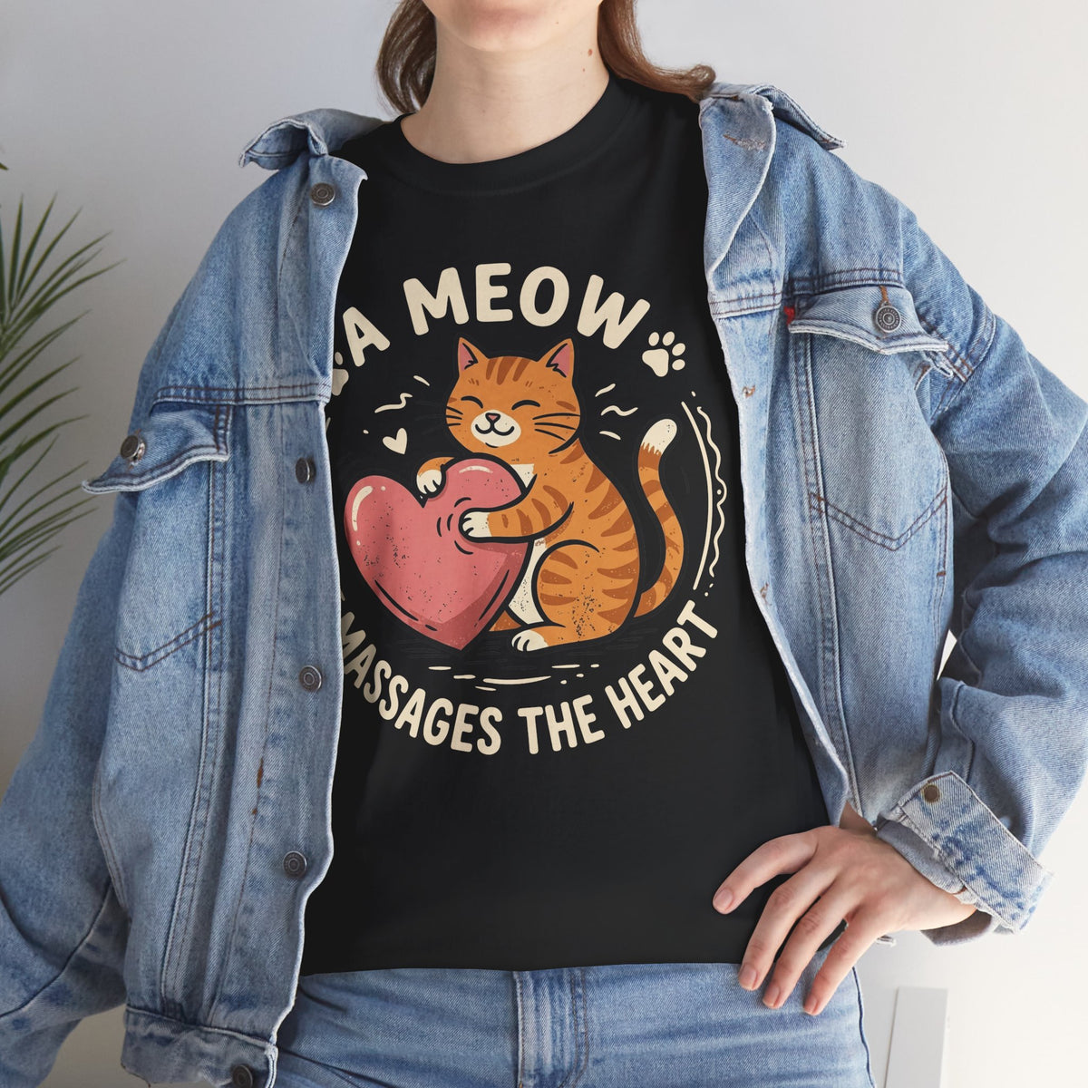 'A Meow Massages The Heart' Cat T-Shirt