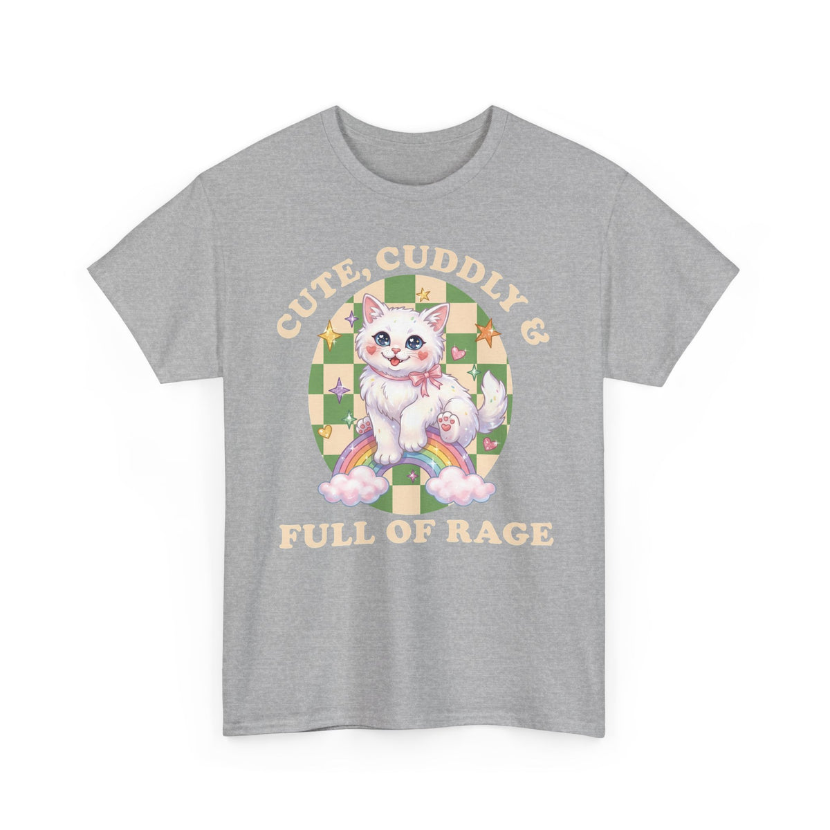 Cute Cuddly & Full of Rage T-Shirt — Funny Kawaii Kitten Graphic Tee