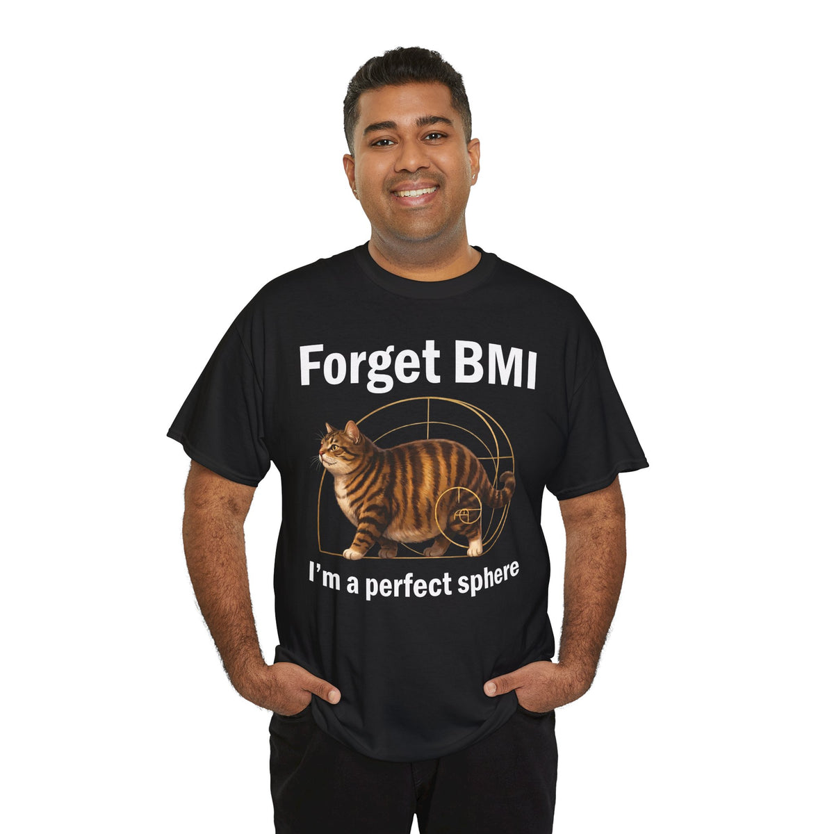 "Forget BMI I'm A Perfect Sphere" Funny Chonk Cat T-Shirt